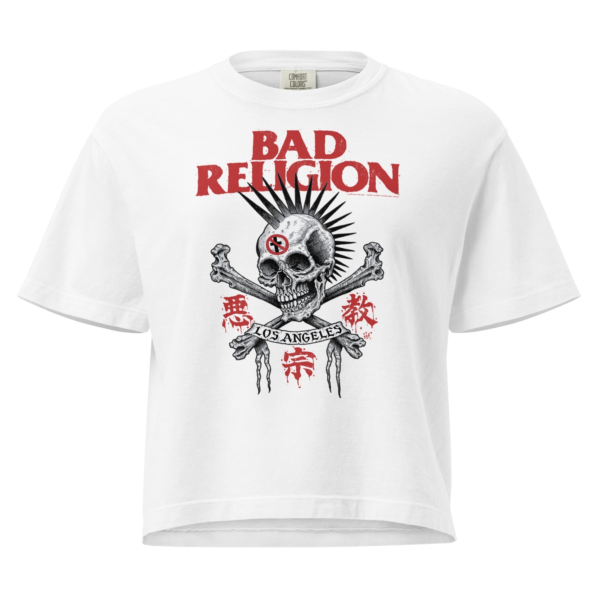 Bad Religion City of Angels Mineral Wash Womens Crop Top