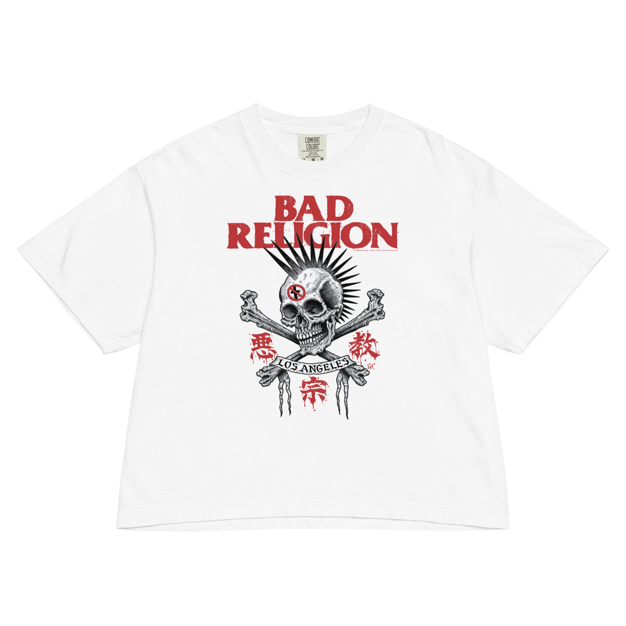 Bad Religion City of Angels Mineral Wash Womens Crop Top