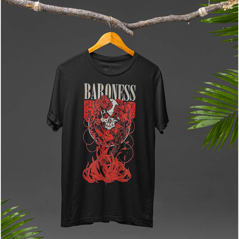 BARONESS Attractive T-Shirt, Fleur Skull