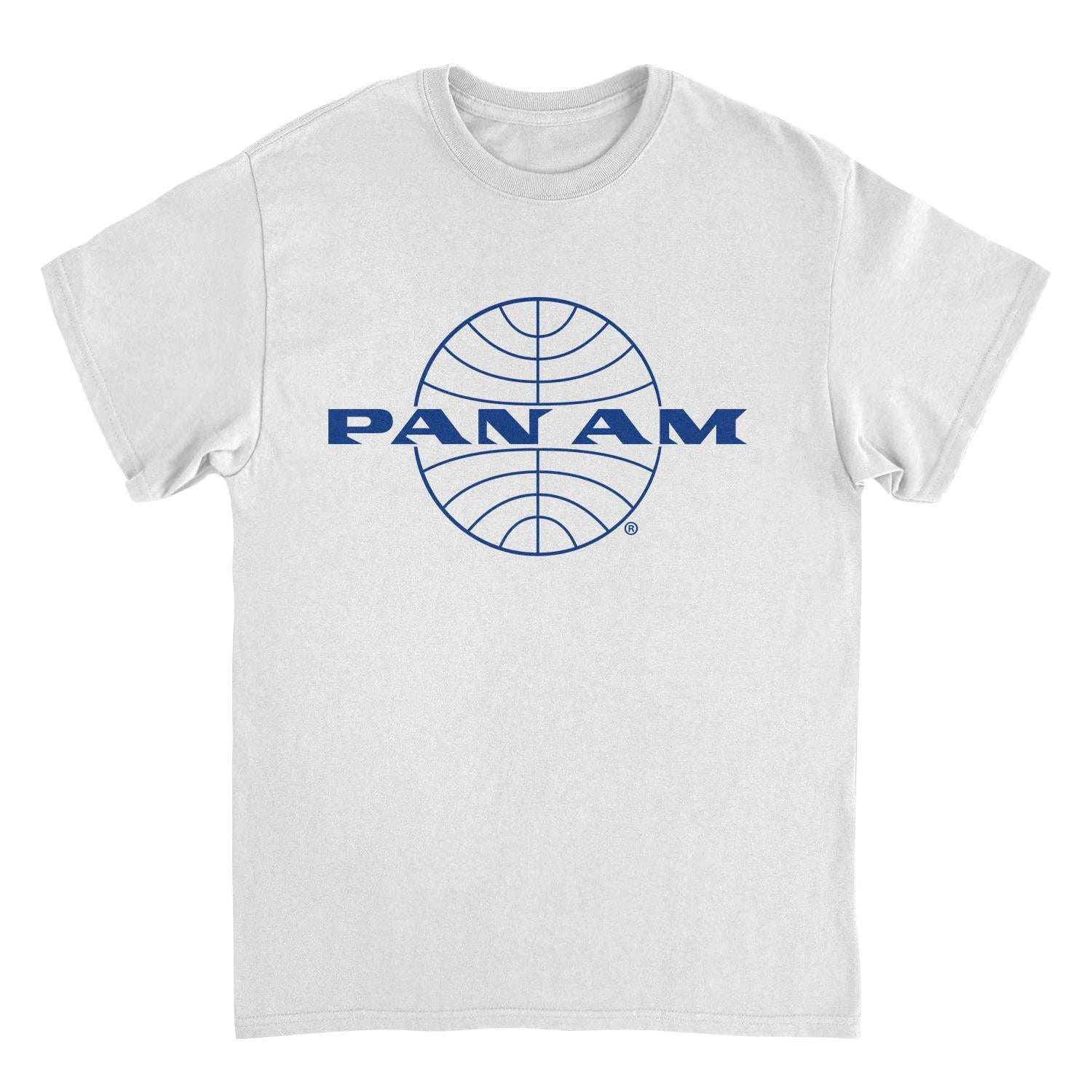 Pan Am Classic Blue Logo Out White T-Shirt