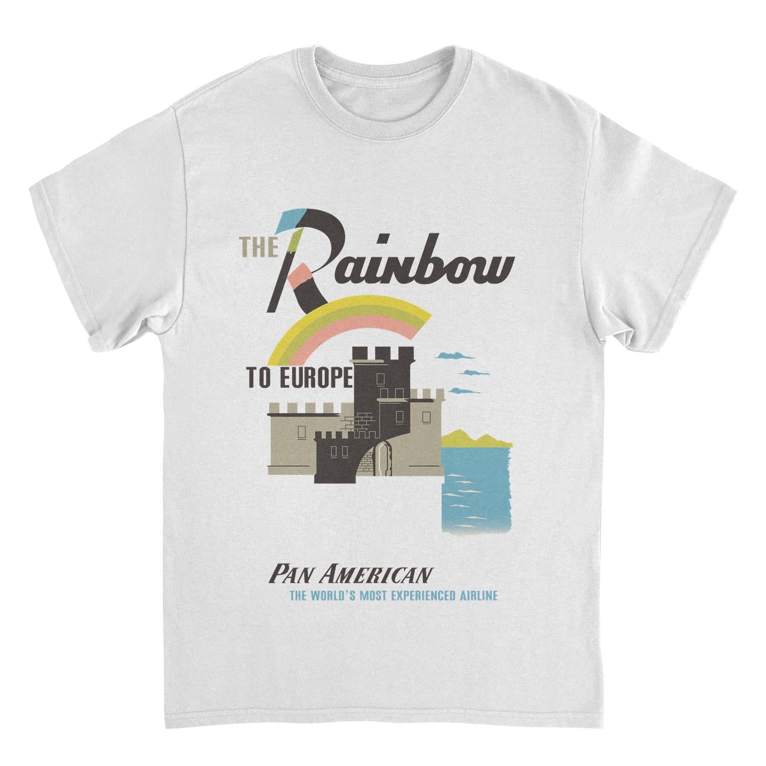 Pan Am the Rainbow to Europe White T-Shirt