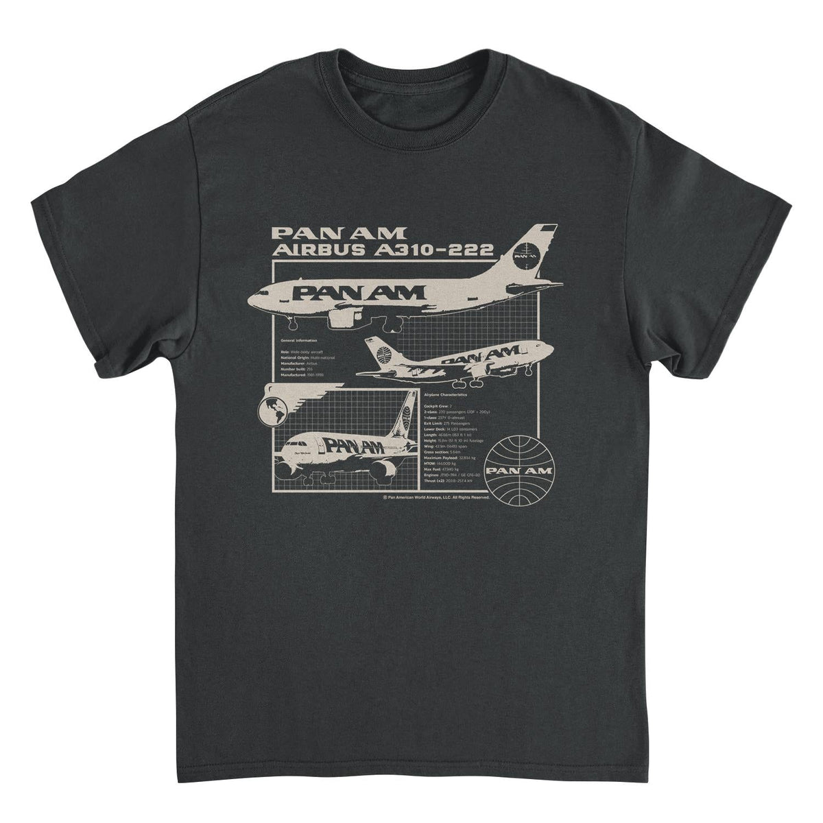 Pan Am Plane General Information Black T-Shirt