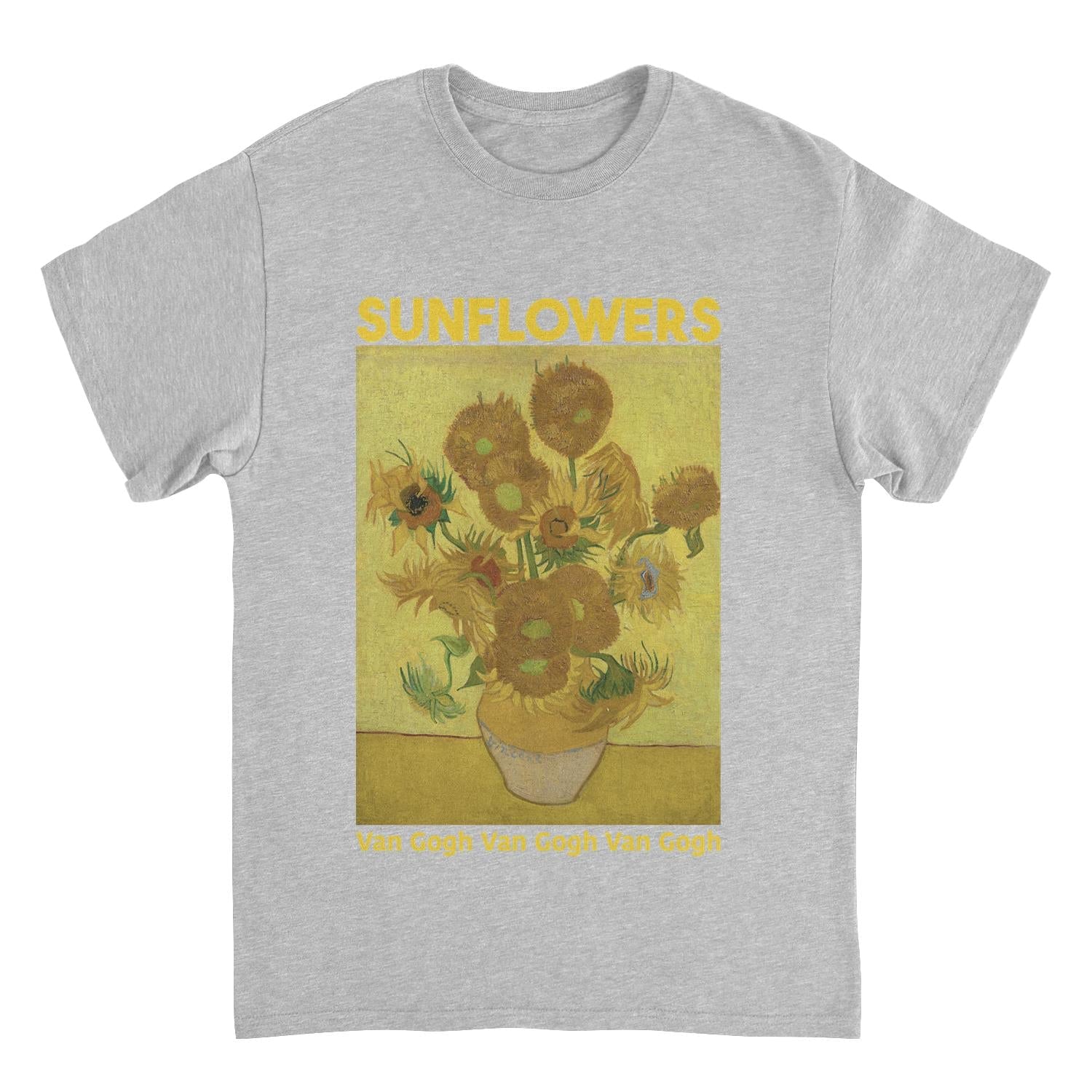 Classic Paintings Van Gogh Sunflowers Sport Grey T-Shirt