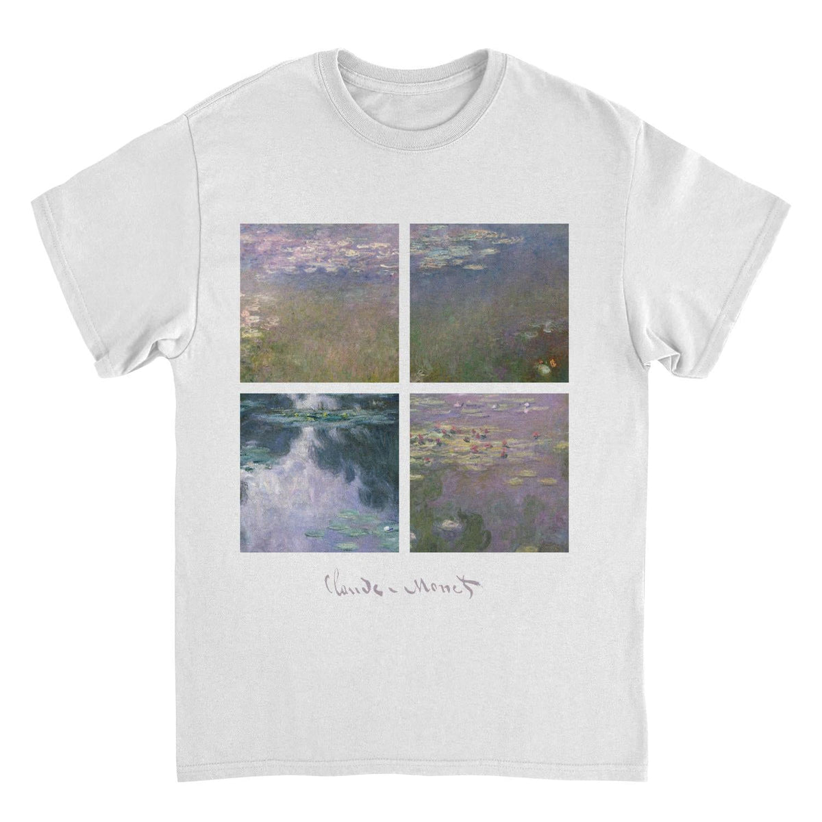 Classic Paintings Water Lilly Collection Monet White T-Shirt