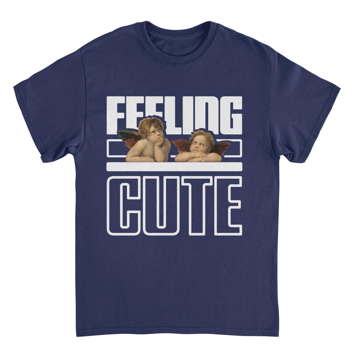 Classic Paintings Cherubs Feeling Cute Raphael Navy T-Shirt
