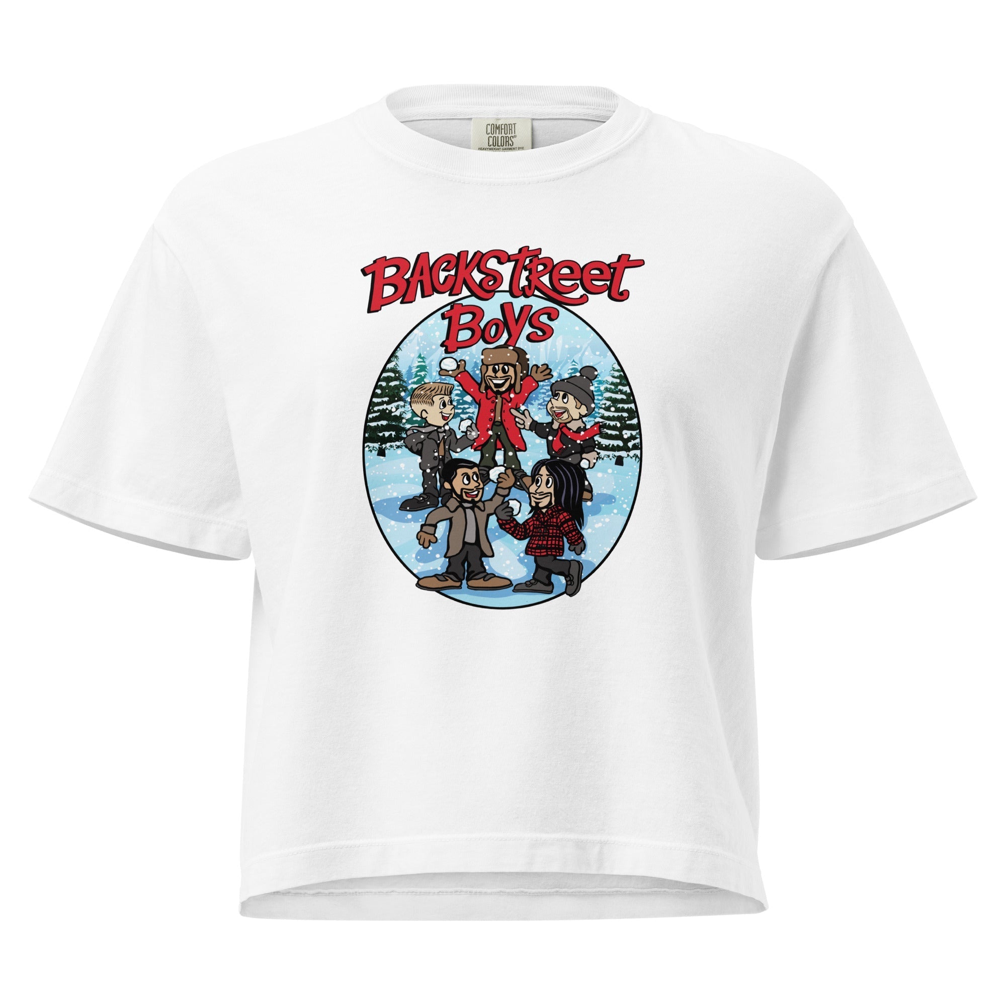 Backstreet Boys A Very Backstreet Christmas Mineral Wash Womens Crop Top