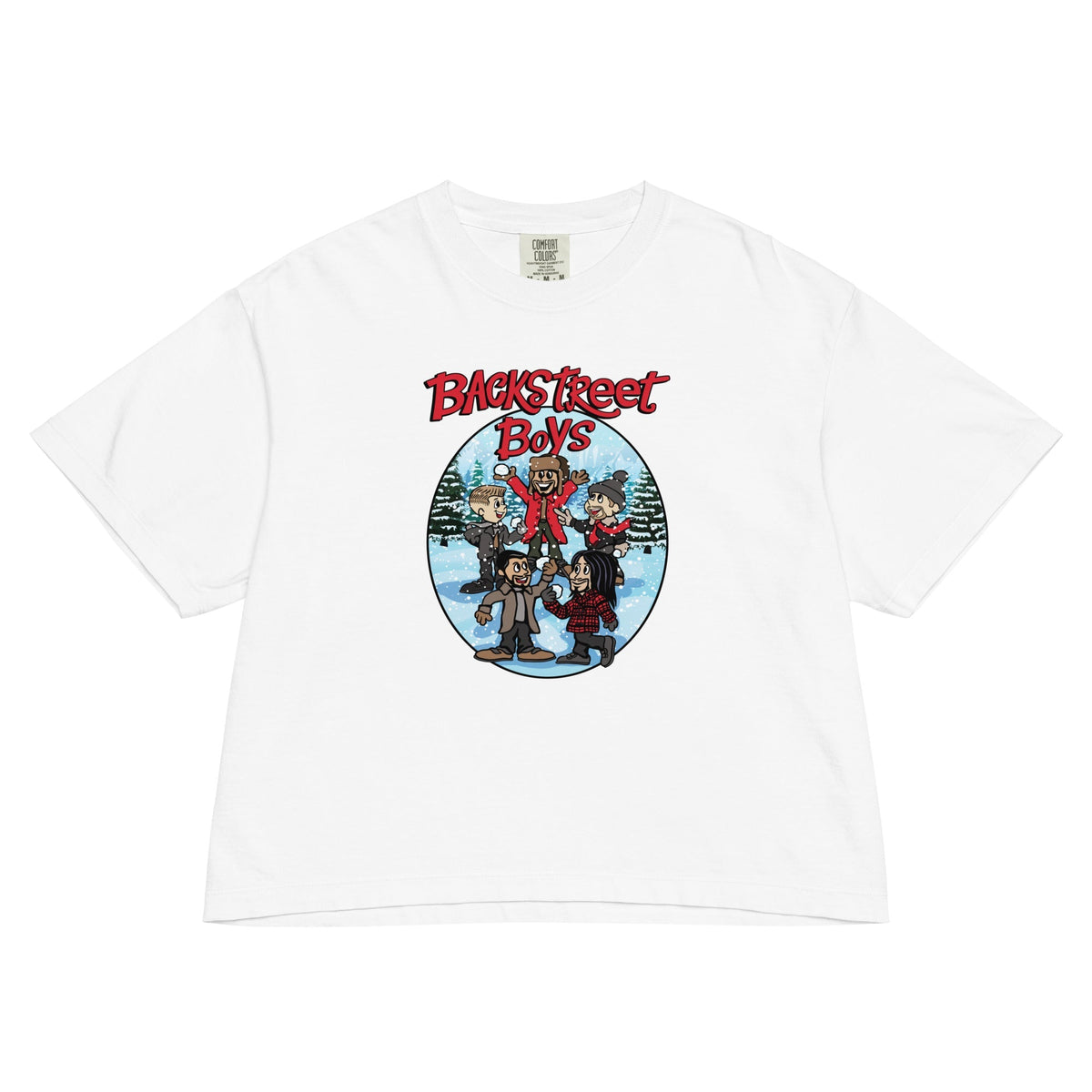 Backstreet Boys A Very Backstreet Christmas Mineral Wash Womens Crop Top