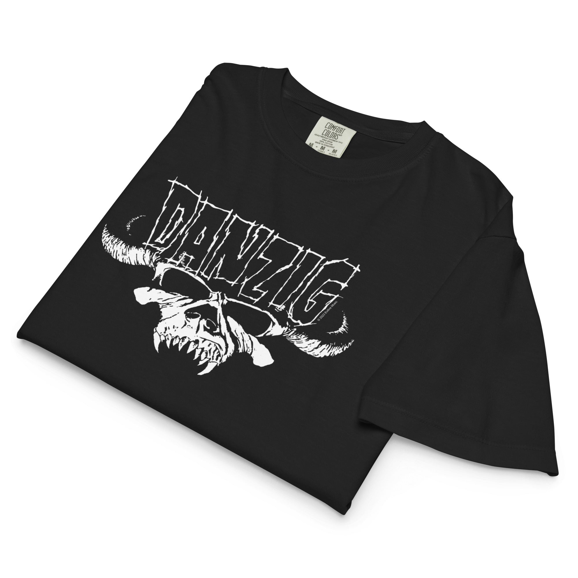 Danzig Logo Skull Mineral Wash Womens Crop Top
