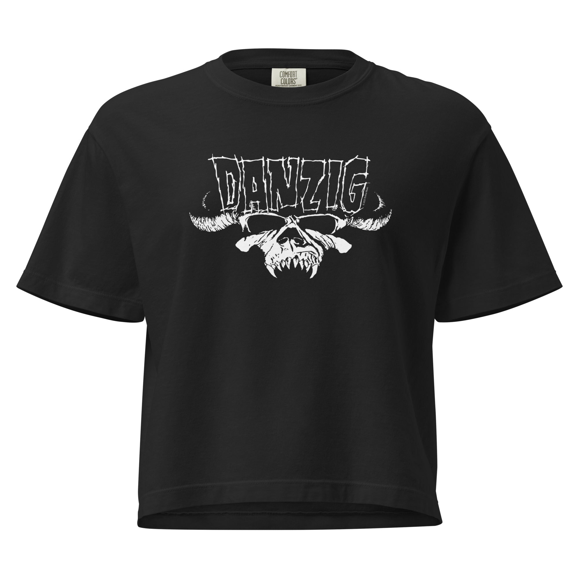 Danzig Logo Skull Mineral Wash Womens Crop Top