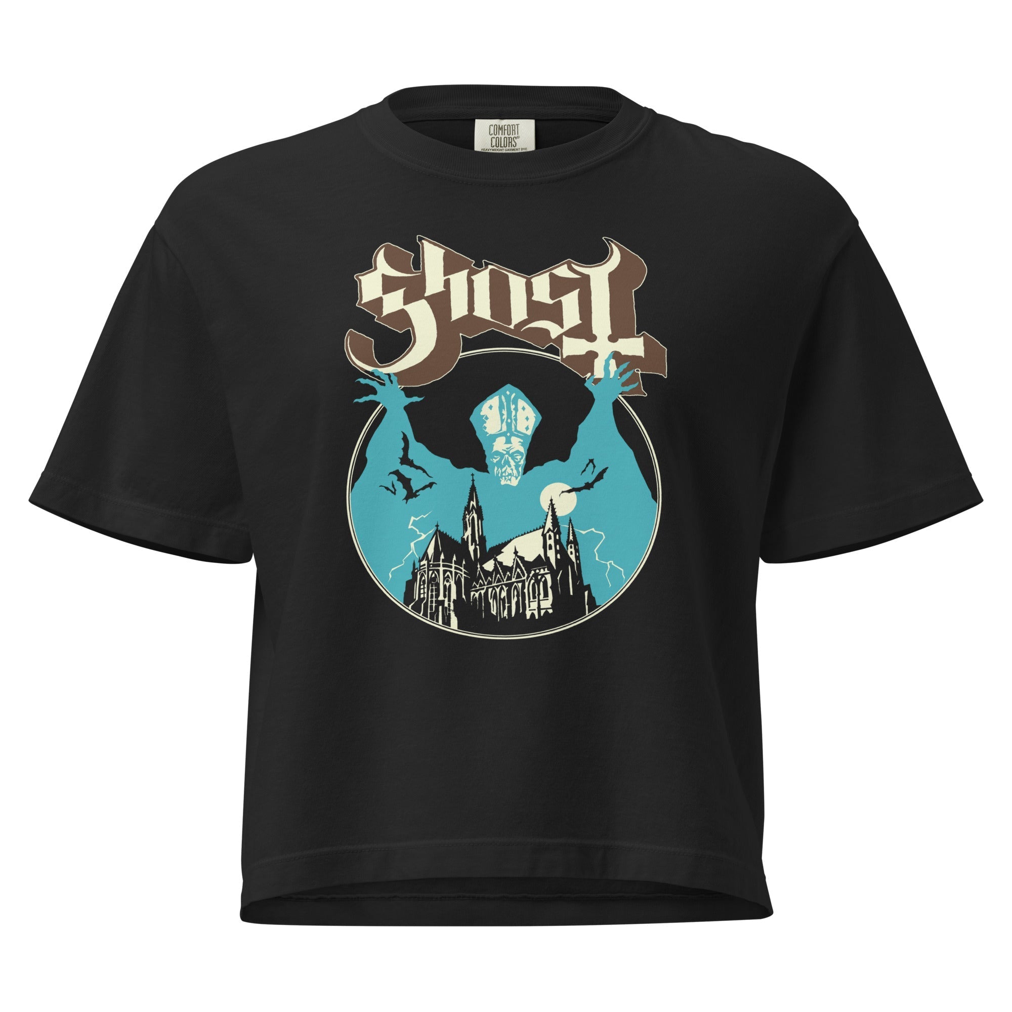 Ghost Castle Mineral Wash Womens Crop Top