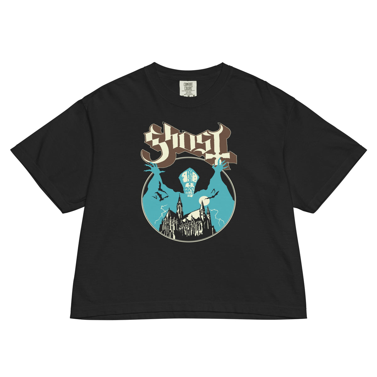 Ghost Castle Mineral Wash Womens Crop Top