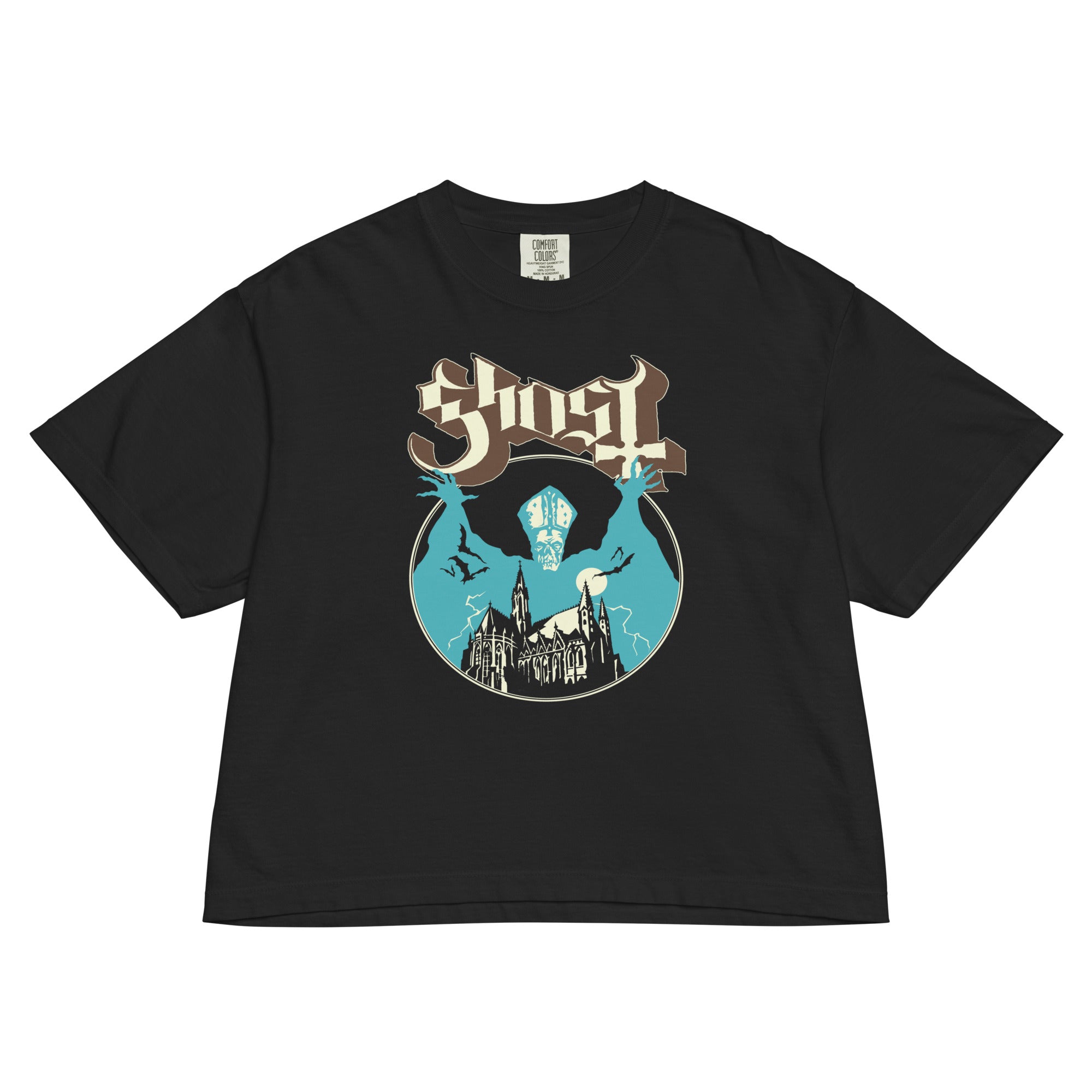 Ghost Castle Mineral Wash Womens Crop Top