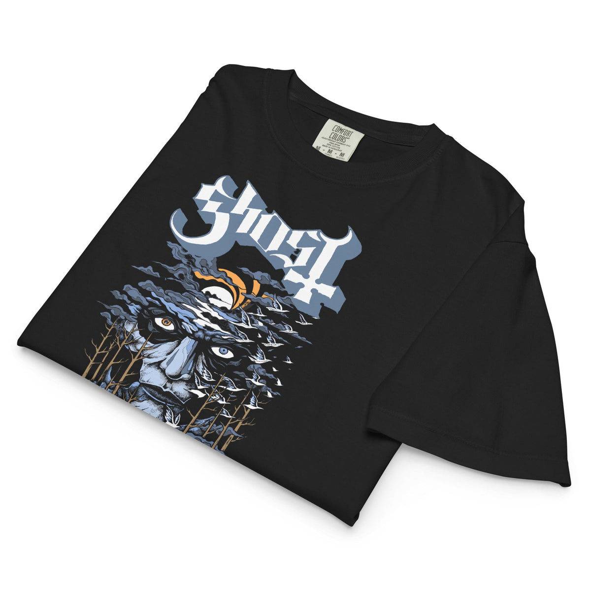 Ghost Into the Night Mineral Wash Womens Crop Top