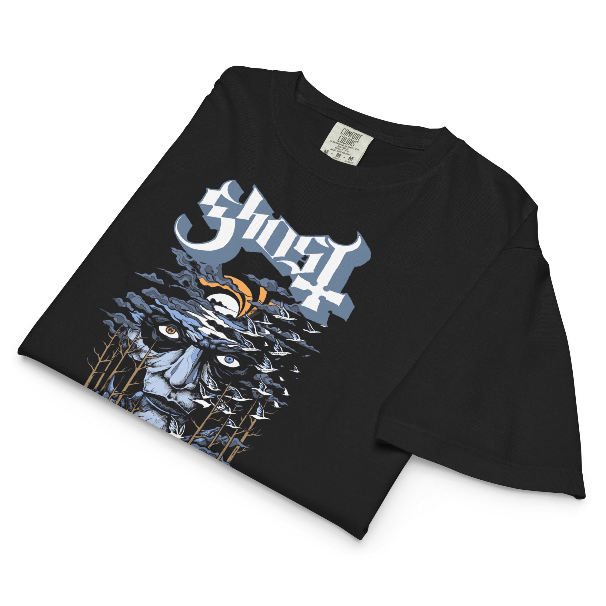 Ghost Into the Night Mineral Wash Womens Crop Top