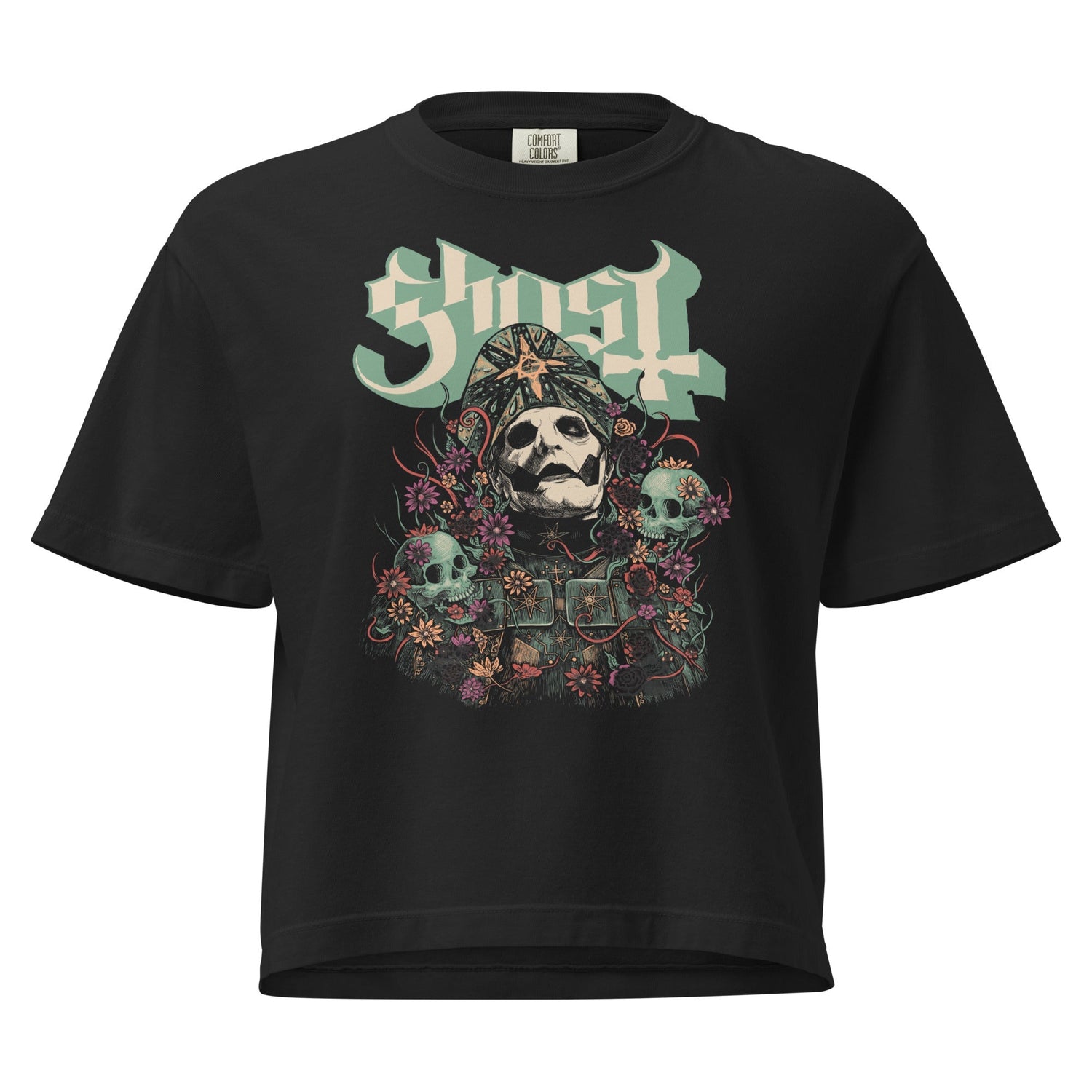 Ghost Square Hammer Mineral Wash Womens Crop Top