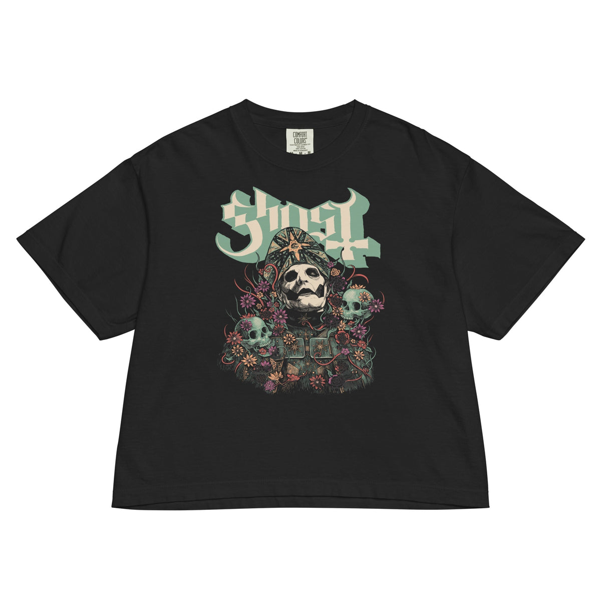 Ghost Square Hammer Mineral Wash Womens Crop Top