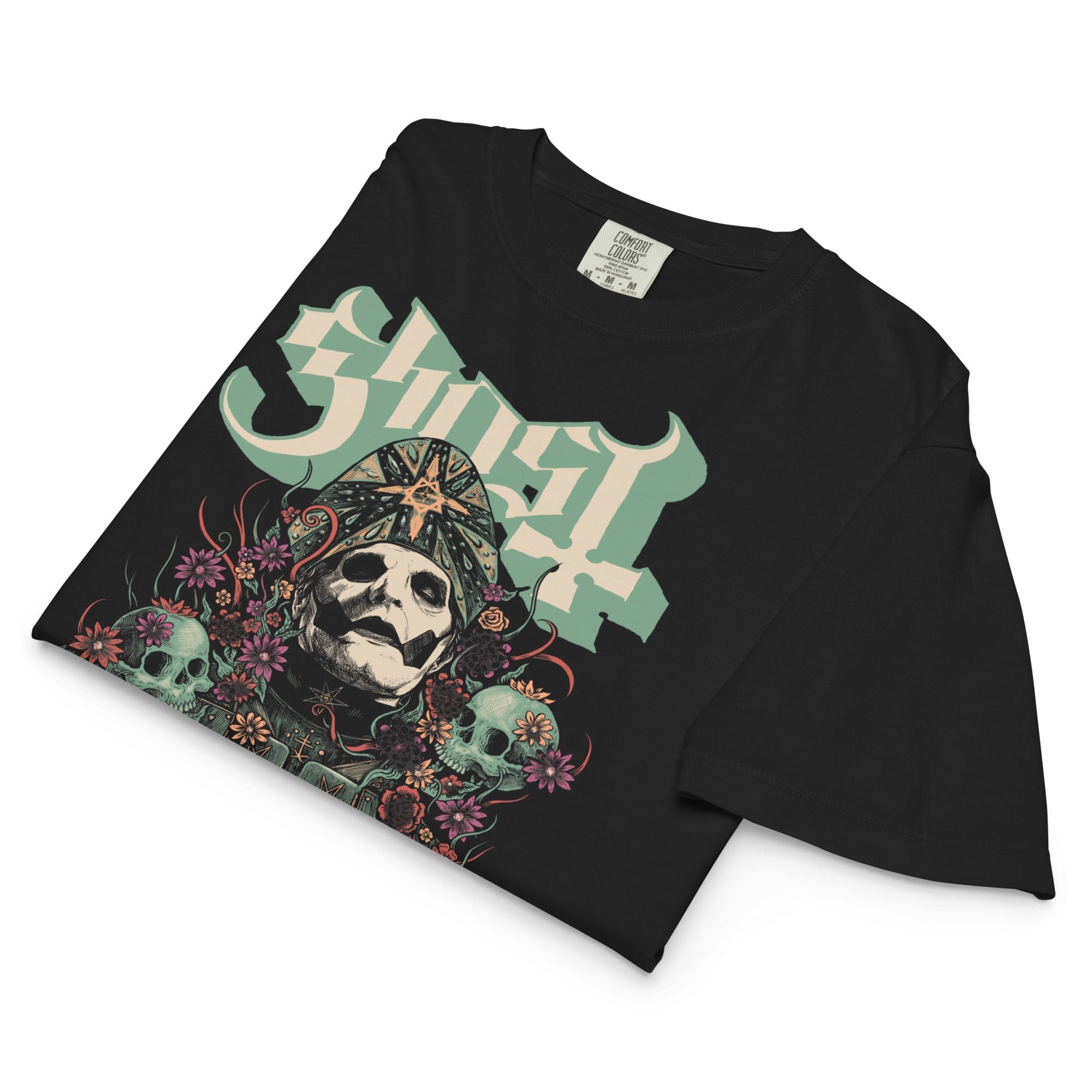 Ghost Square Hammer Mineral Wash Womens Crop Top