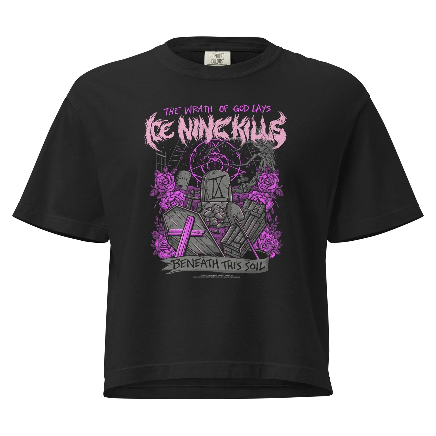 Ice Nine Kills Purple Wrath Mineral Wash Womens Crop Top