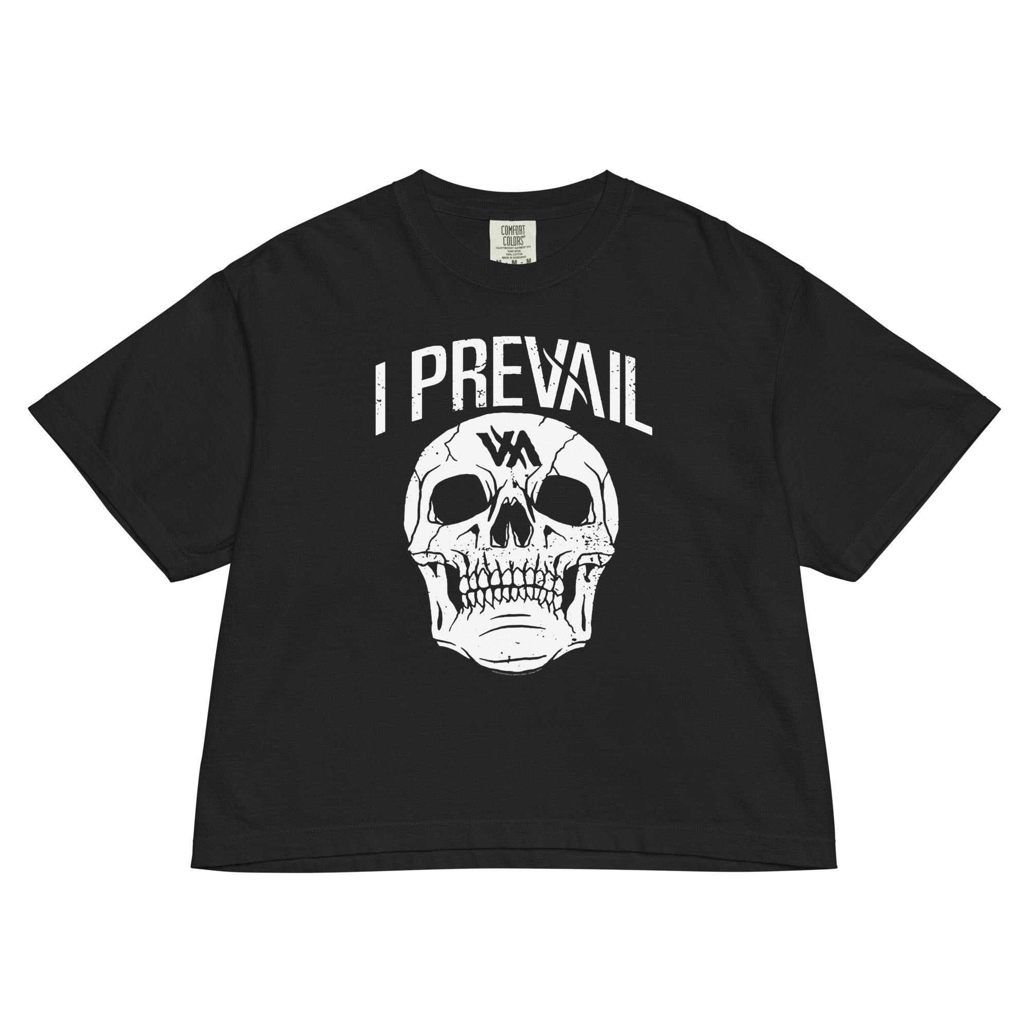 I Prevail Smiling Skull Mineral Wash Womens Crop Top
