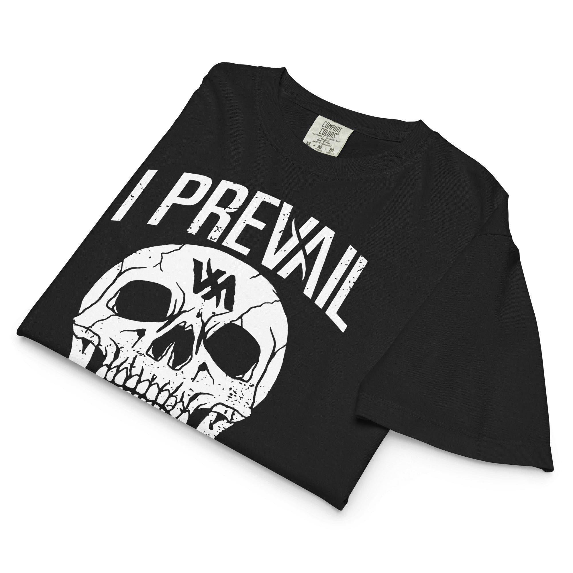 I Prevail Smiling Skull Mineral Wash Womens Crop Top