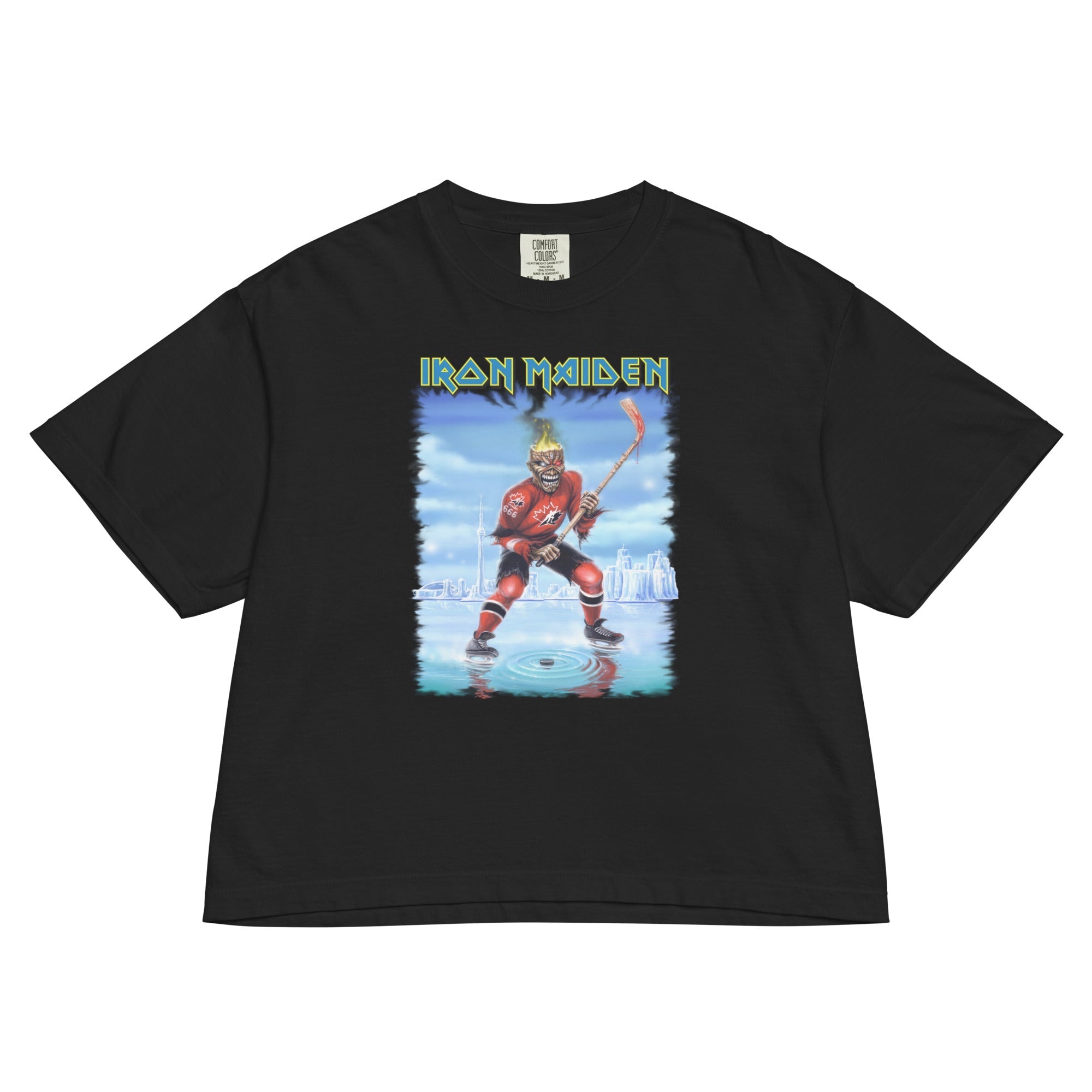 Iron Maiden Oh Canada Mineral Wash Womens Crop Top