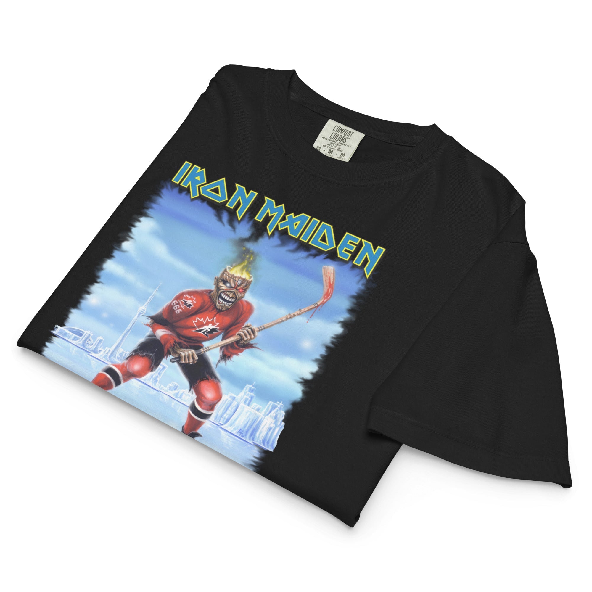 Iron Maiden Oh Canada Mineral Wash Womens Crop Top