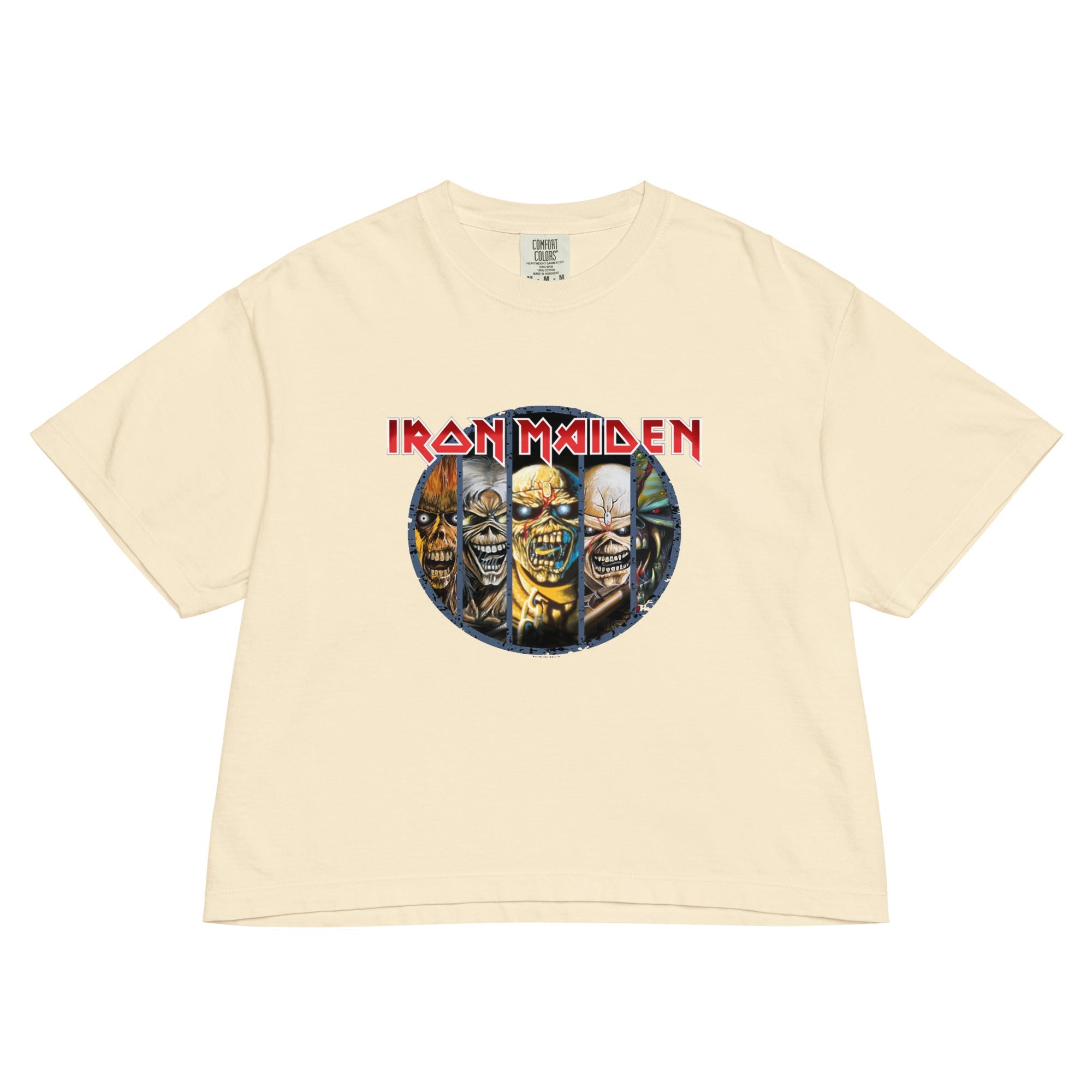 Iron Maiden Eddies Mineral Wash Womens Crop Top