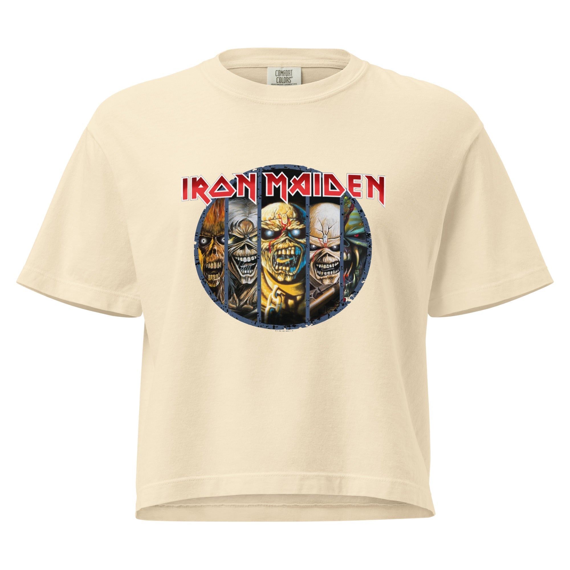 Iron Maiden Eddies Mineral Wash Womens Crop Top
