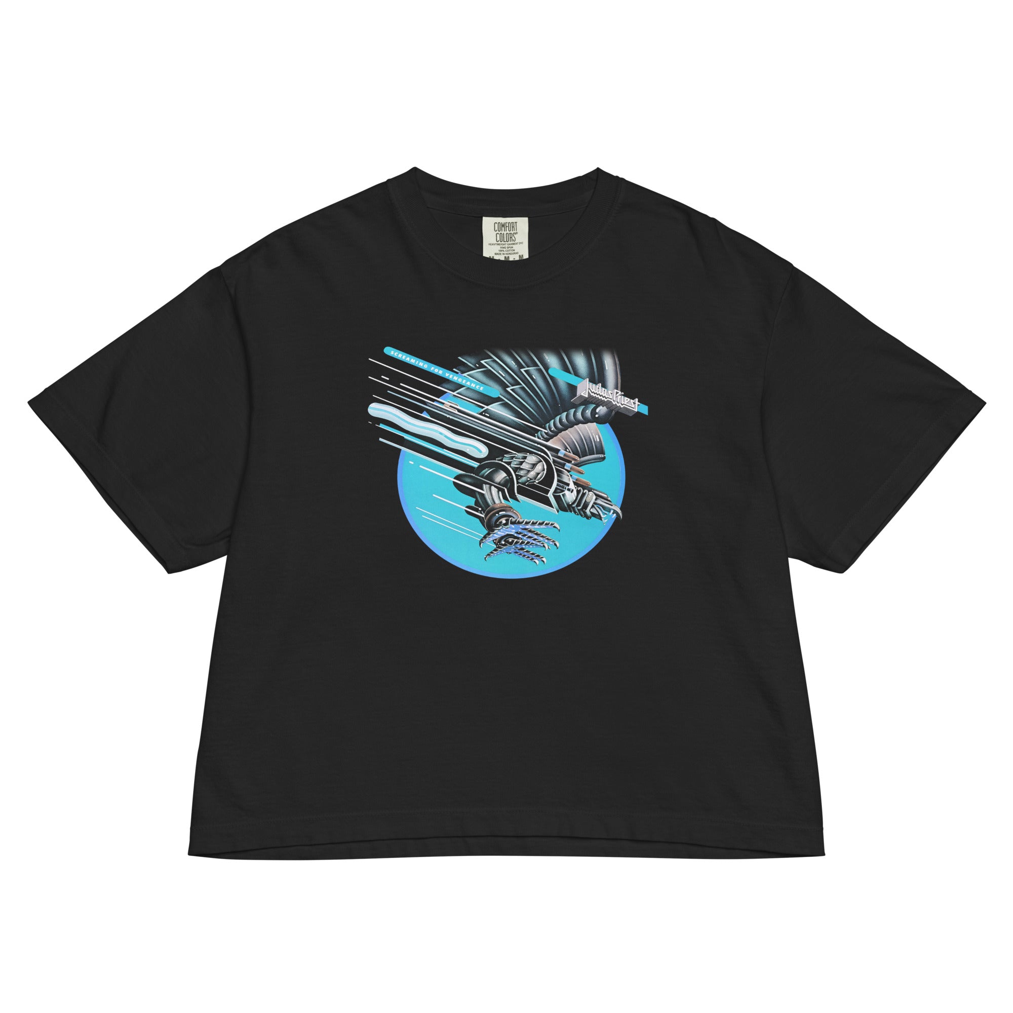 Judas Priest Neon Screaming Mineral Wash Womens Crop Top