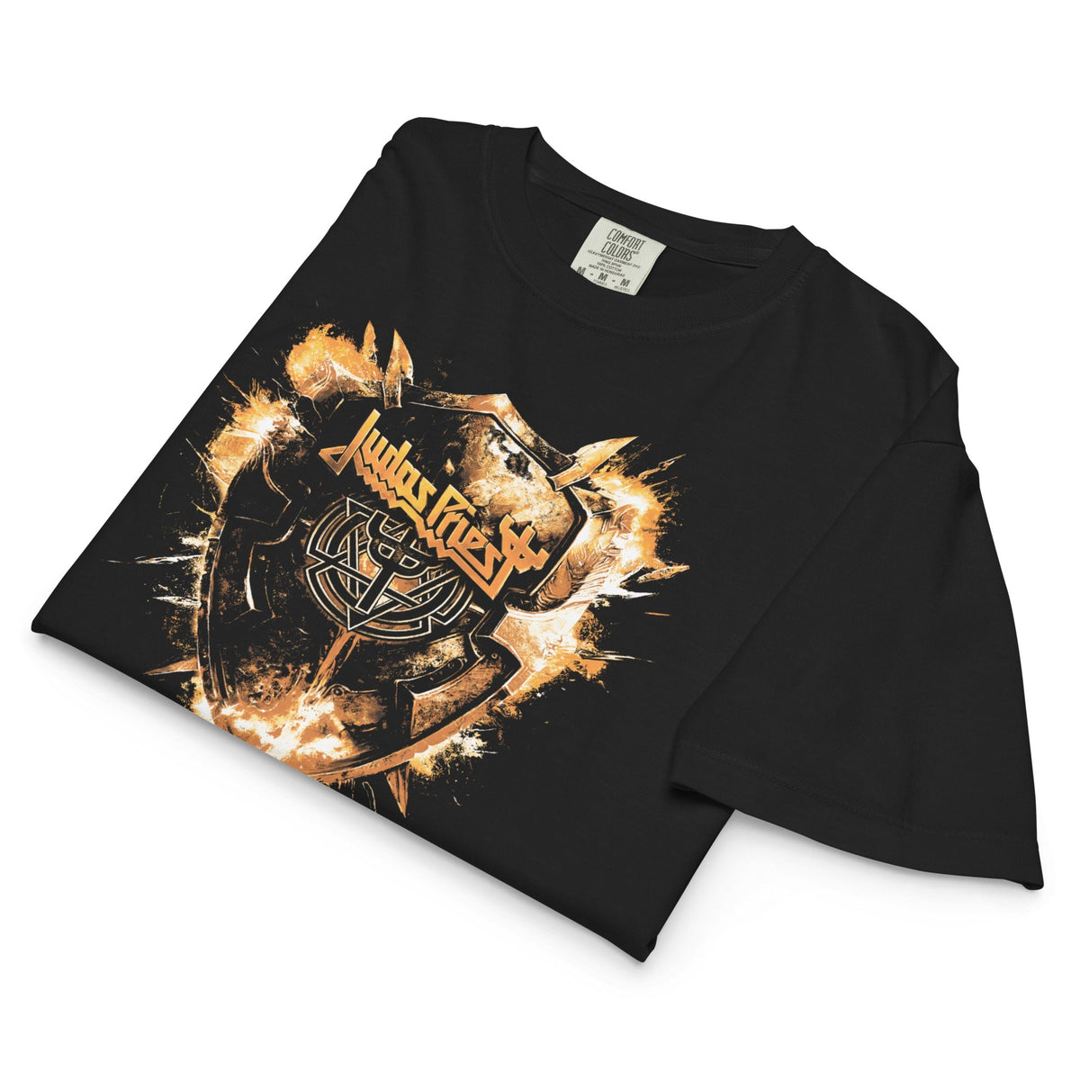 Judas Priest Panic Attack Mineral Wash Womens Crop Top