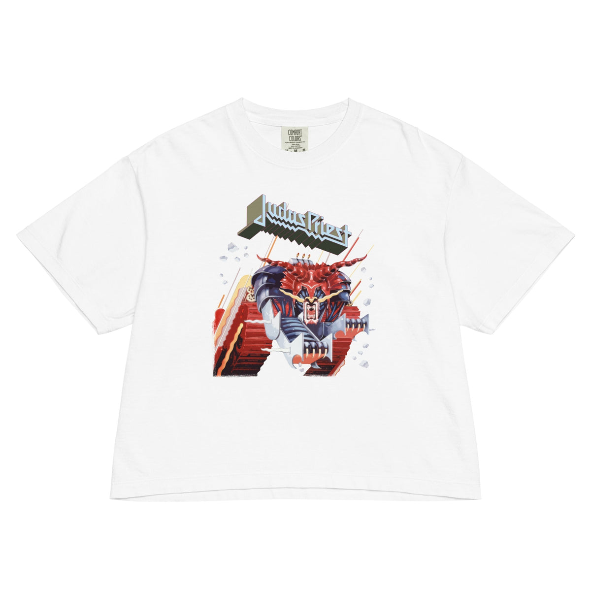 Judas Priest Painkiller Mineral Wash Womens Crop Top