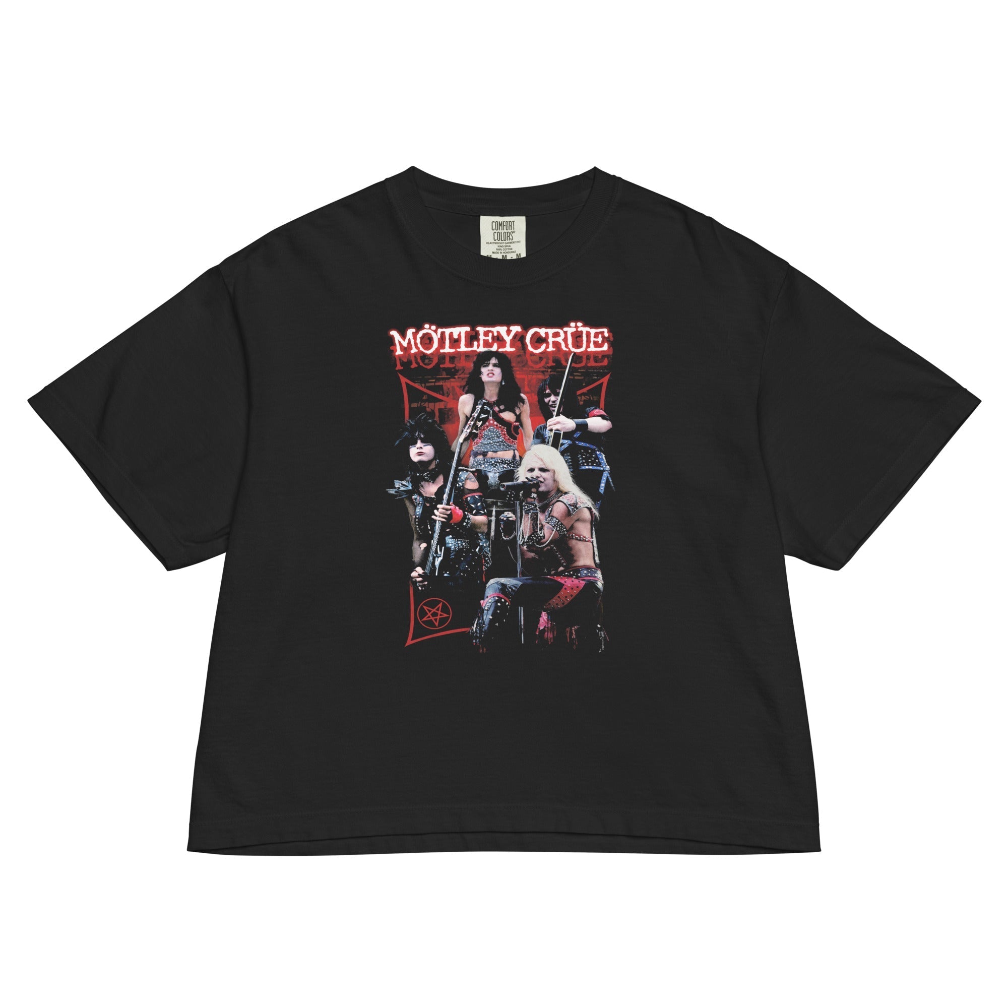 Motley Crue Live Mineral Wash Womens Crop Top