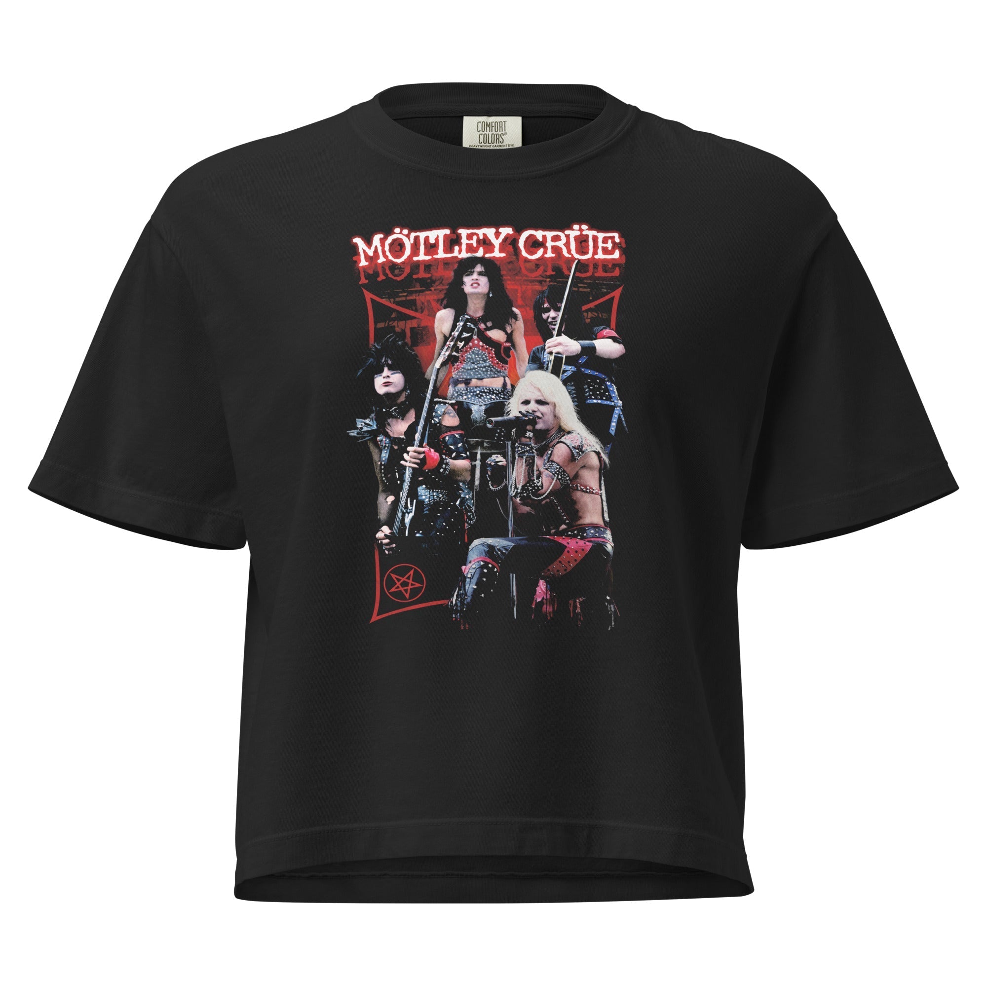 Motley Crue Live Mineral Wash Womens Crop Top