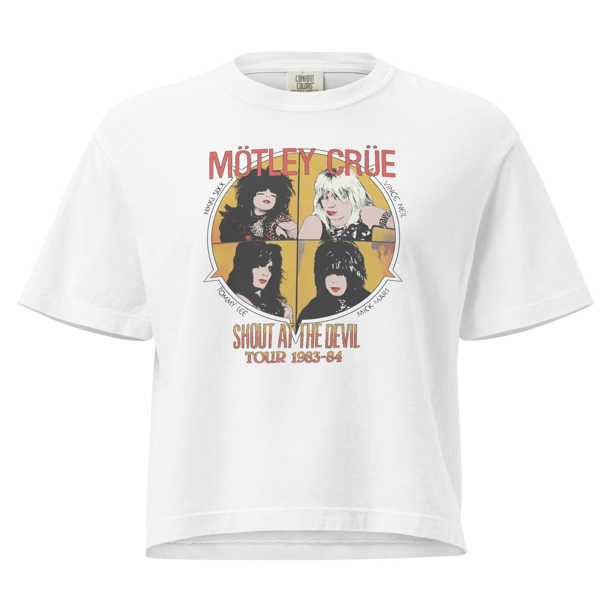 Motley Crue Shout 83/84 Mineral Wash Womens Crop Top