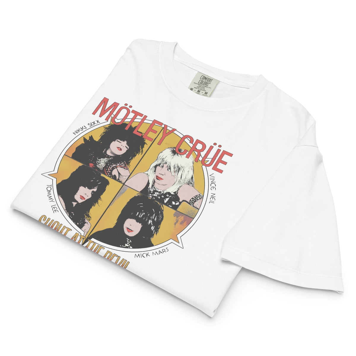 Motley Crue Shout 83/84 Mineral Wash Womens Crop Top