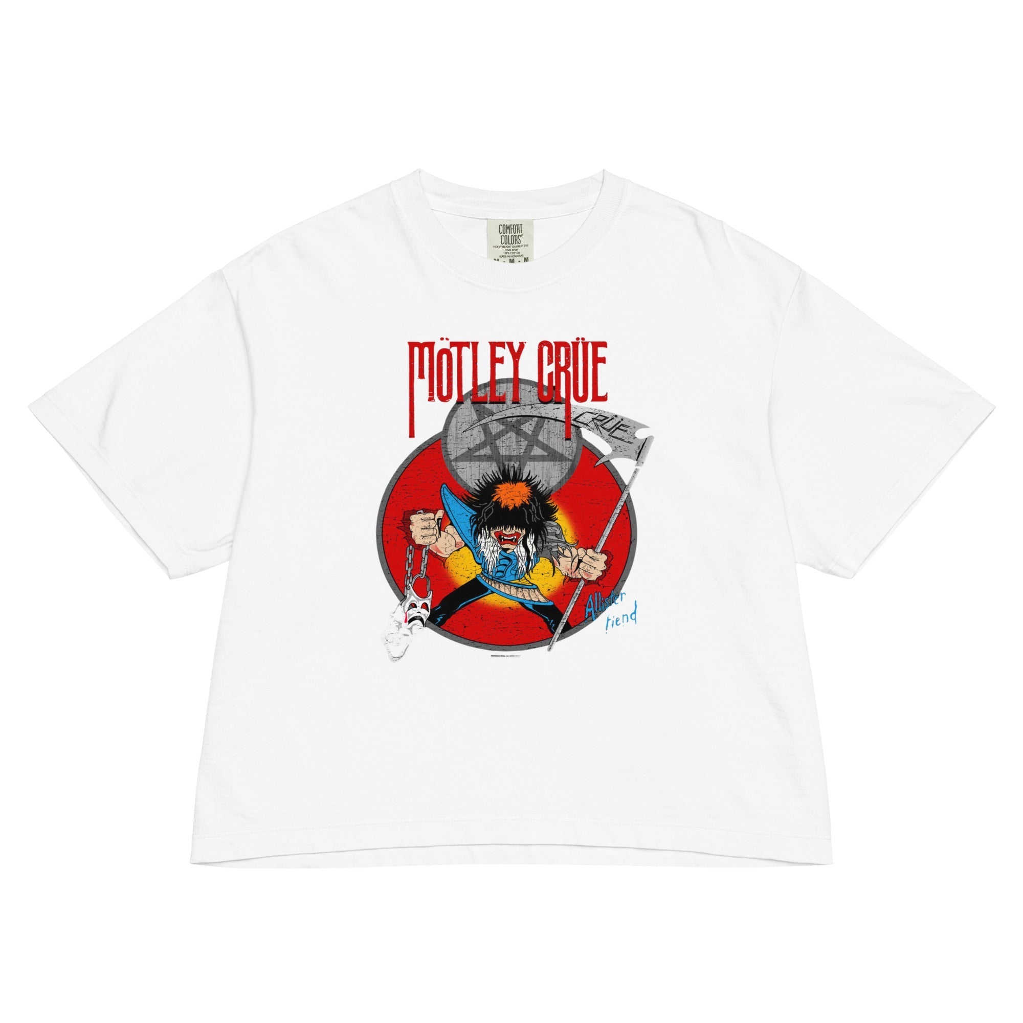 Motley Crue Allistar Reaper Mineral Wash Womens Crop Top