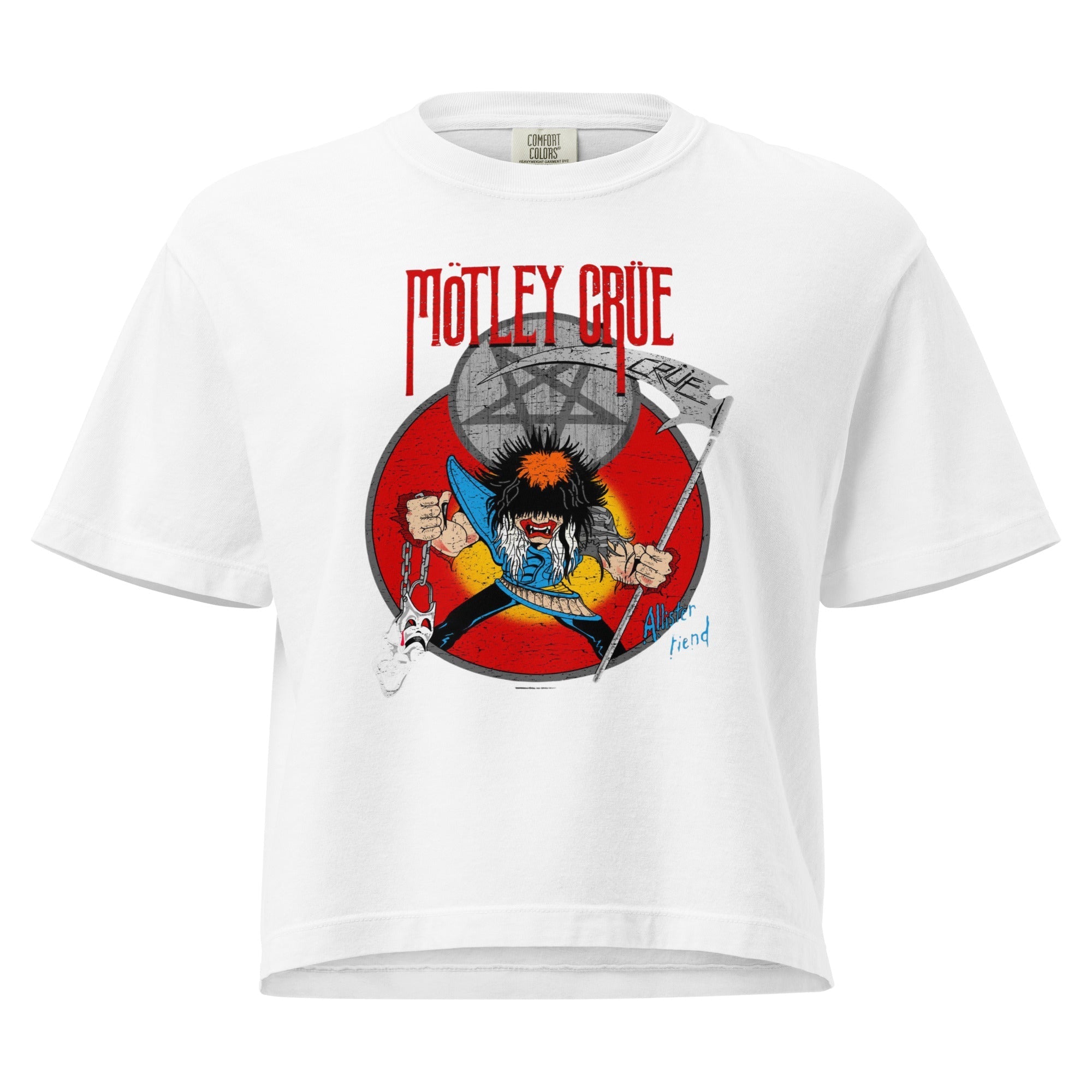 Motley Crue Allistar Reaper Mineral Wash Womens Crop Top