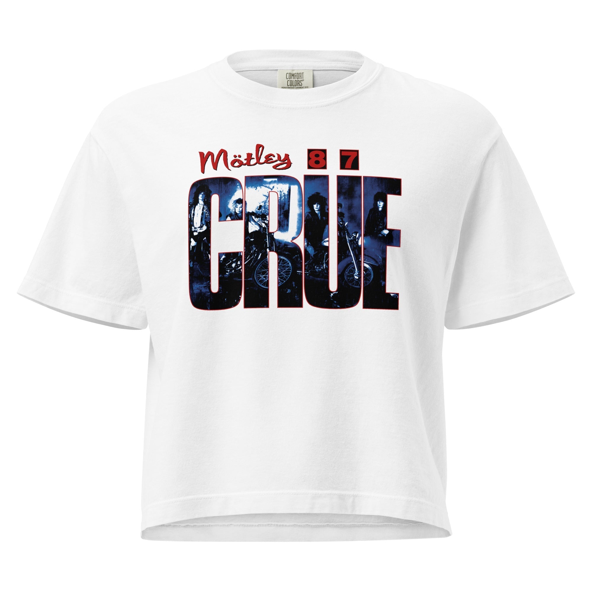 Motley Crue 1987 Tour Mineral Wash Womens Crop Top