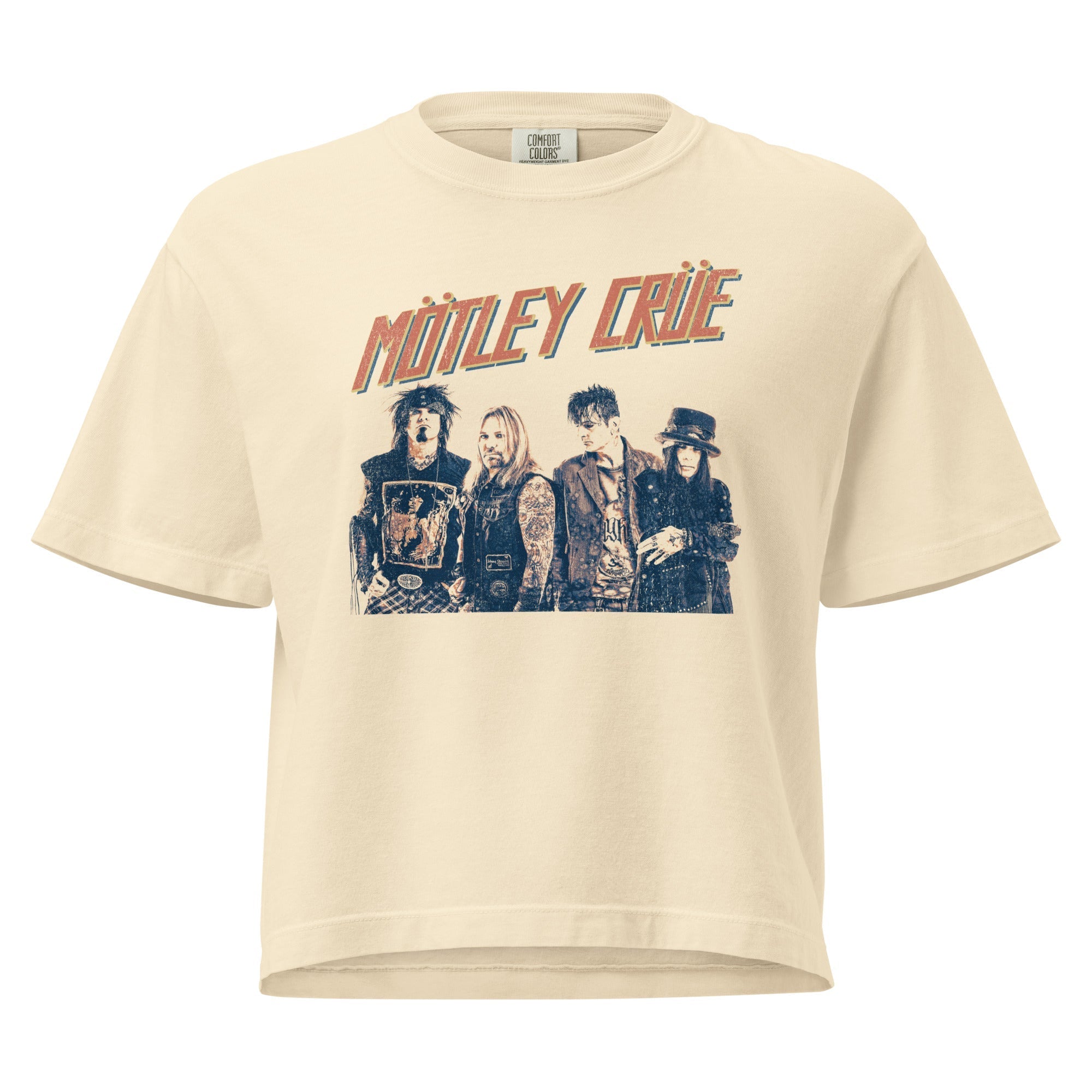 Motley Crue Retro Boomin Mineral Wash Womens Crop Top