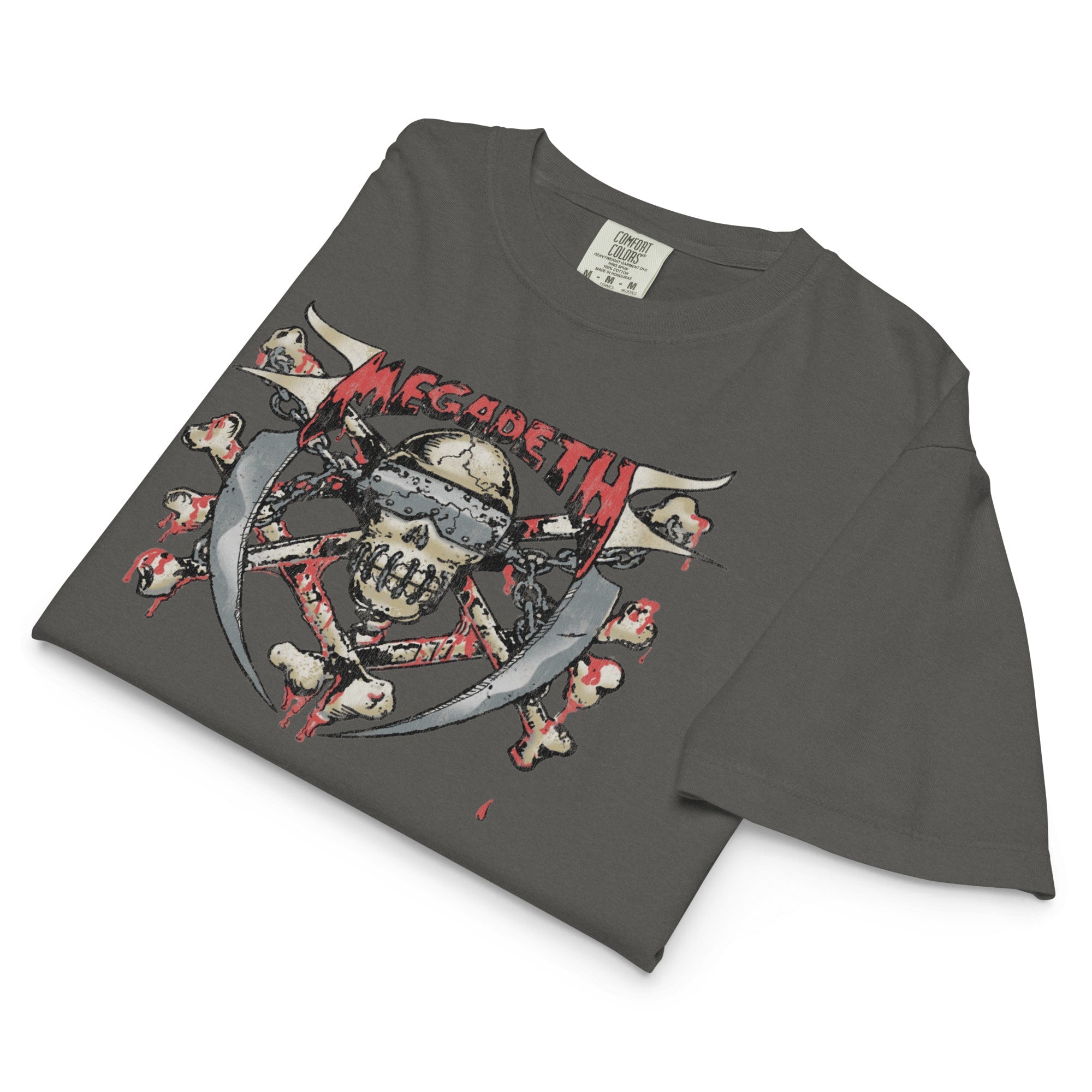 Megadeth Hand Painted Vic Mineral Wash Womens Crop Top
