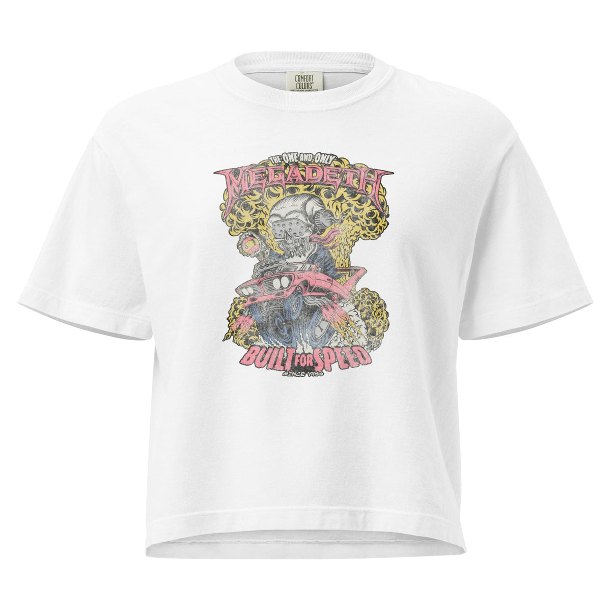 Megadeth Vintage Built for Speed Mineral Wash Womens Crop Top