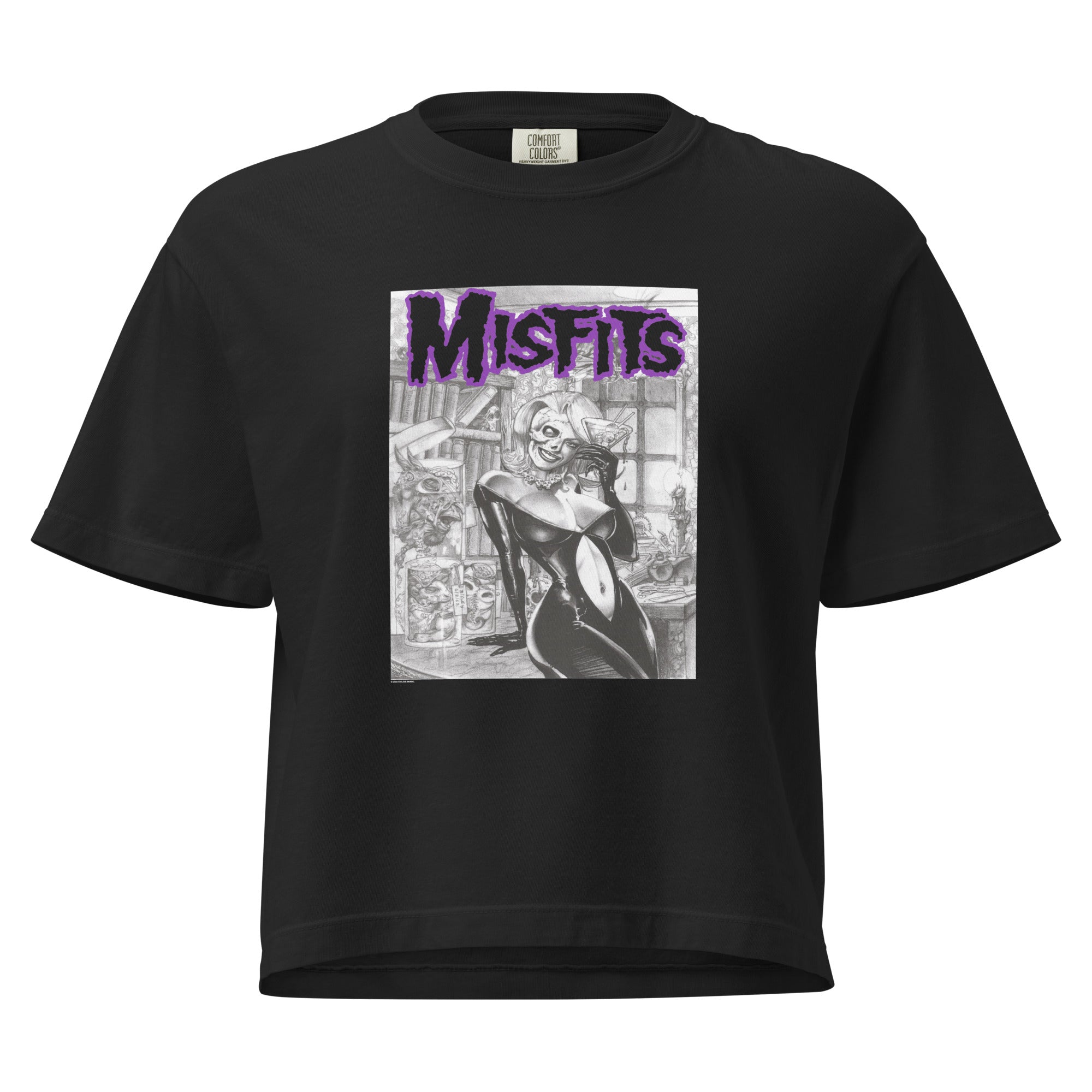 Misfits - Cocktail Dress Mineral Wash Womens Crop Top