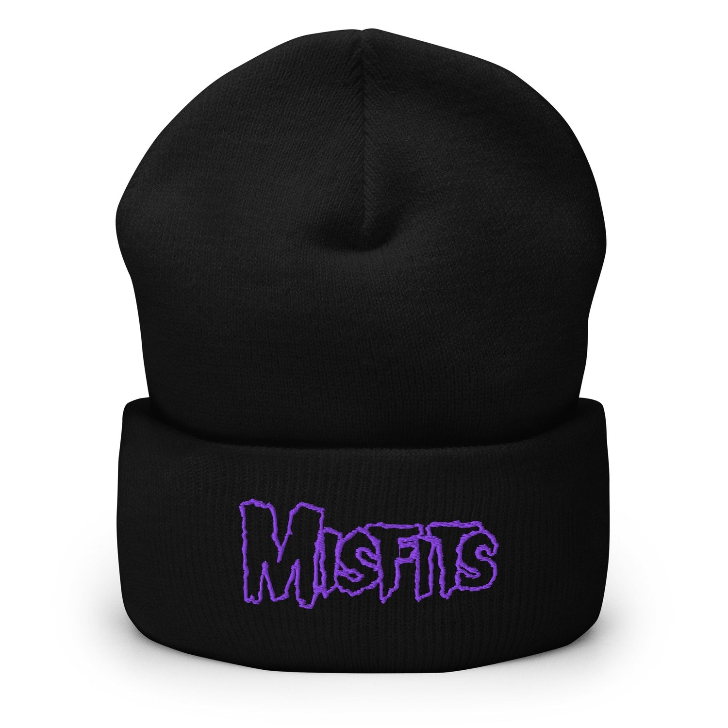 Misfits - Purple on Black Cuffed HD Embroidered Beanie