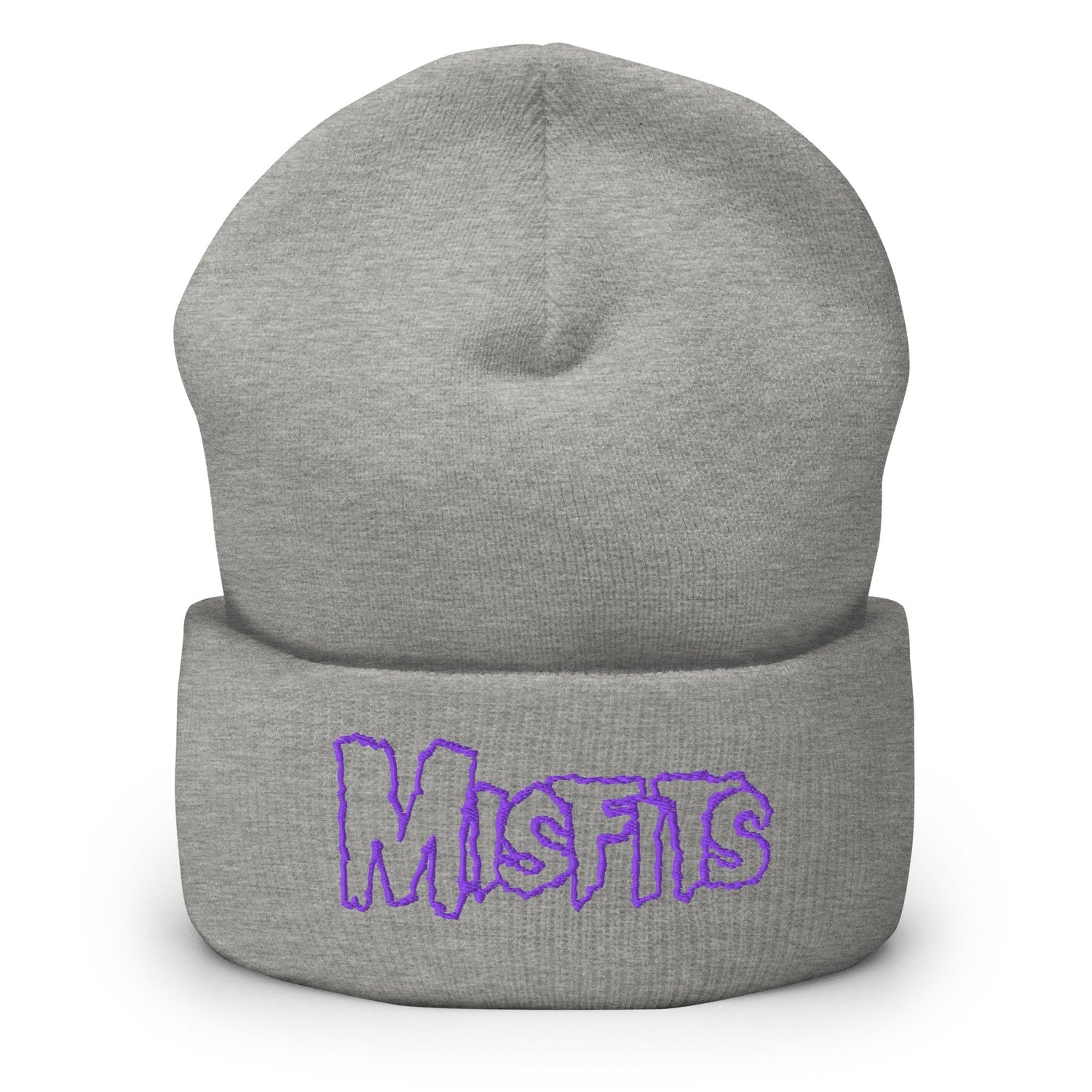 Misfits - Purple on Gray Cuffed HD Embroidered Beanie