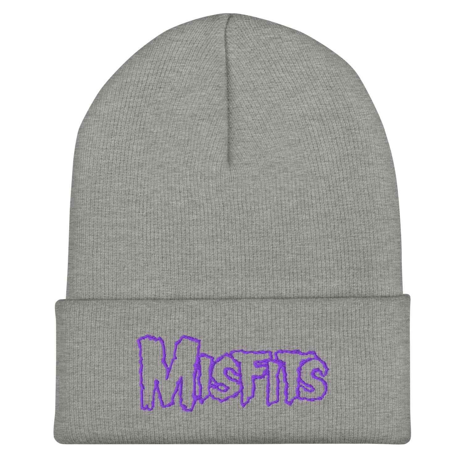 Misfits - Purple on Gray Cuffed HD Embroidered Beanie