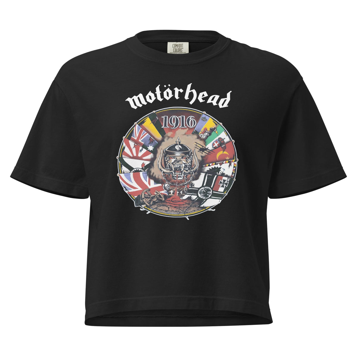 Motorhead Vintage 1916 Mineral Wash Womens Crop Top