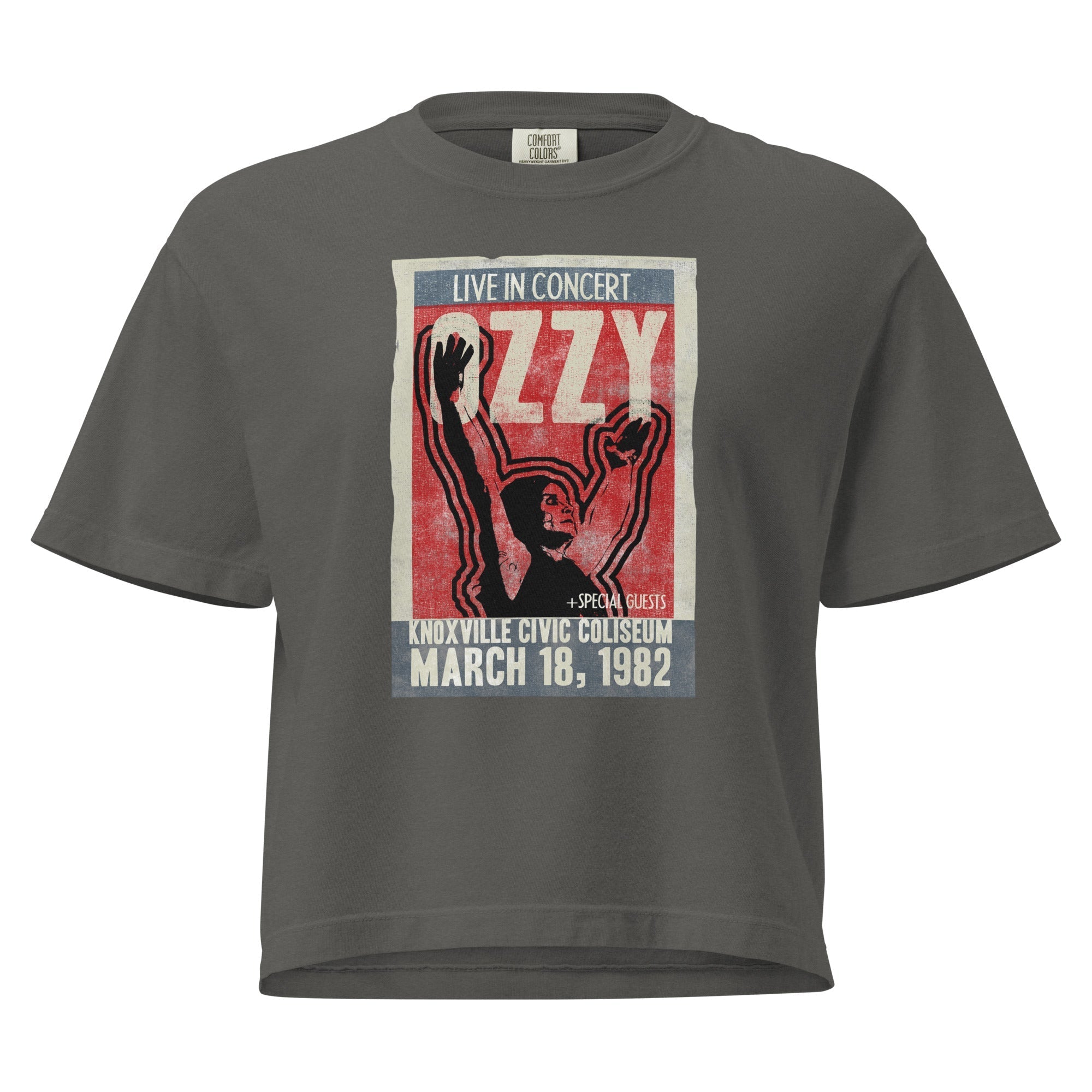 Ozzy Osbourne 1982 Knoxville Mineral Wash Womens Crop Top