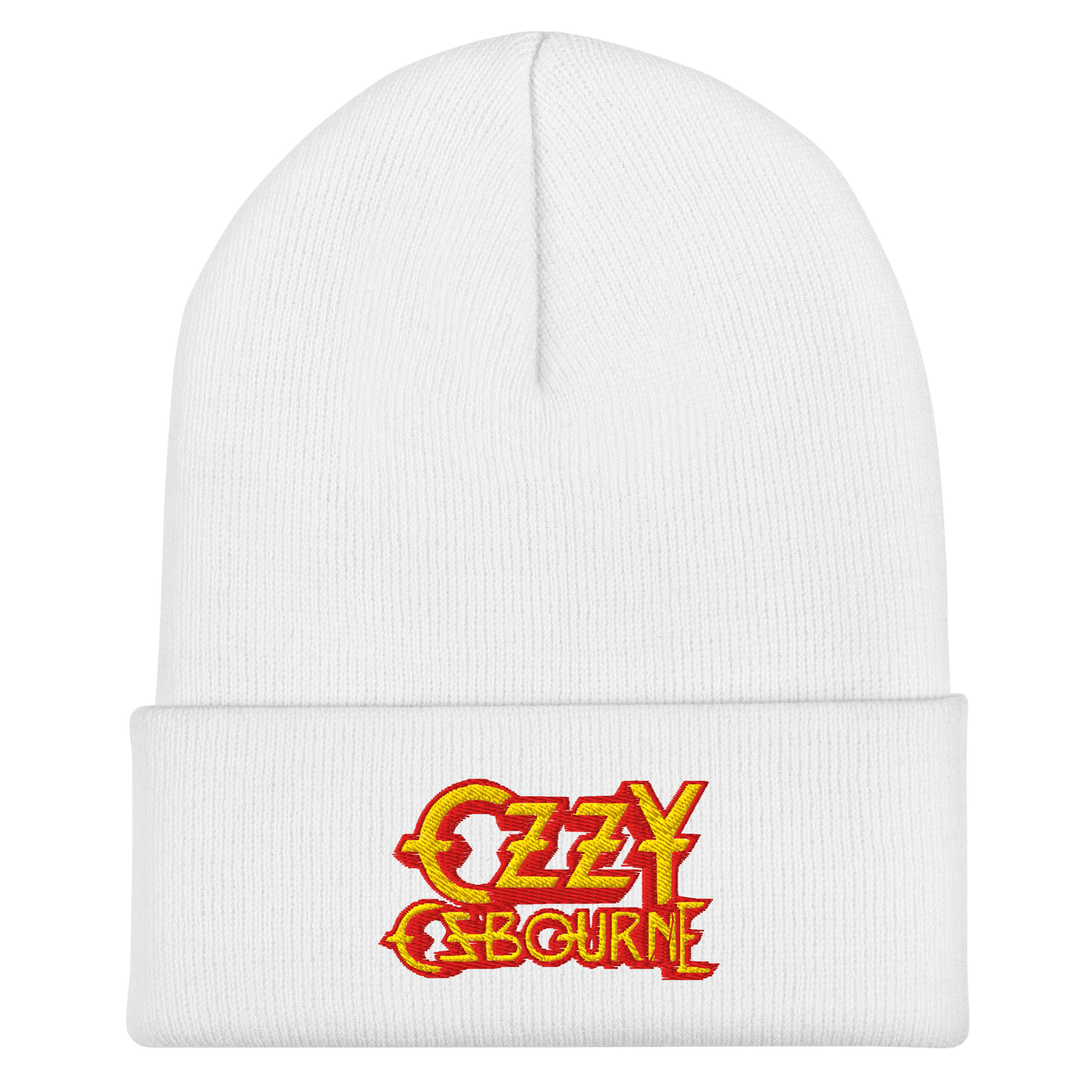 White beanie hat with &