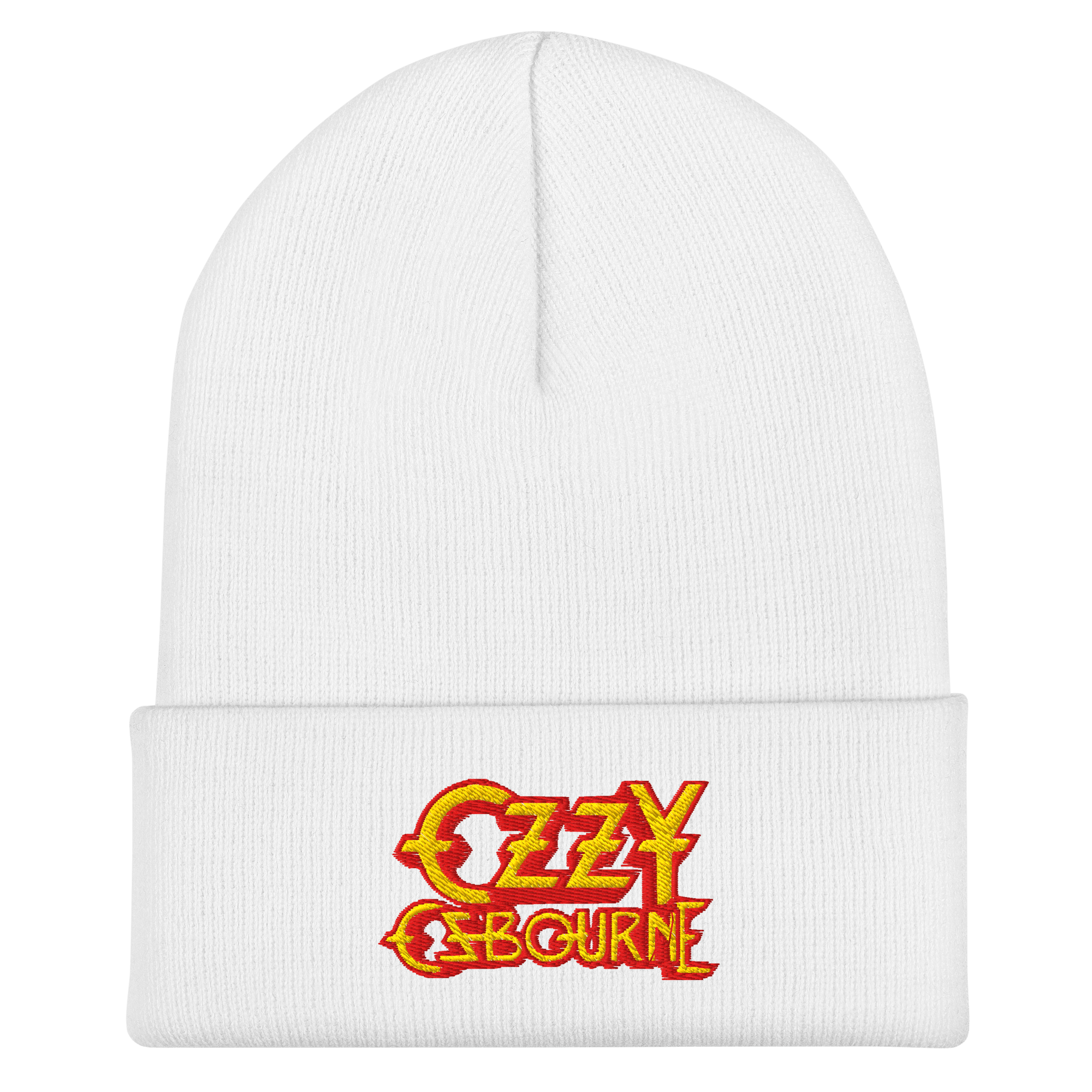White beanie hat with &
