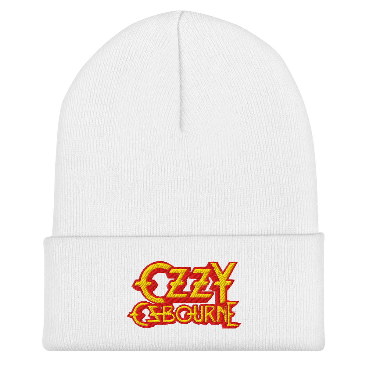 White beanie hat with &